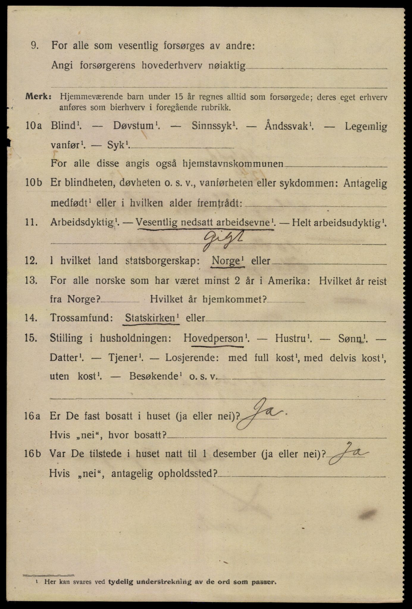 SAKO, 1920 census for Notodden, 1920, p. 9807