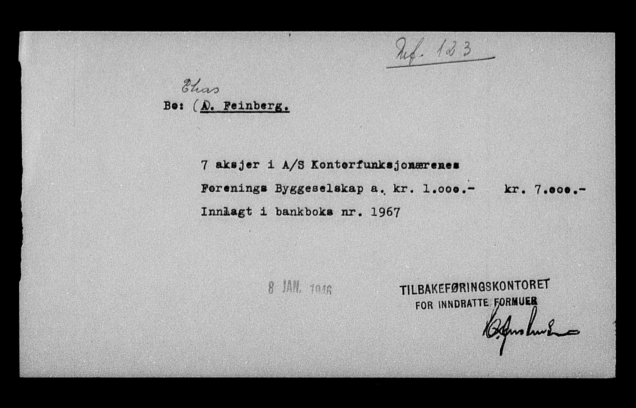 Justisdepartementet, Tilbakeføringskontoret for inndratte formuer, AV/RA-S-1564/H/Hc/Hcc/L0934: --, 1945-1947, p. 195