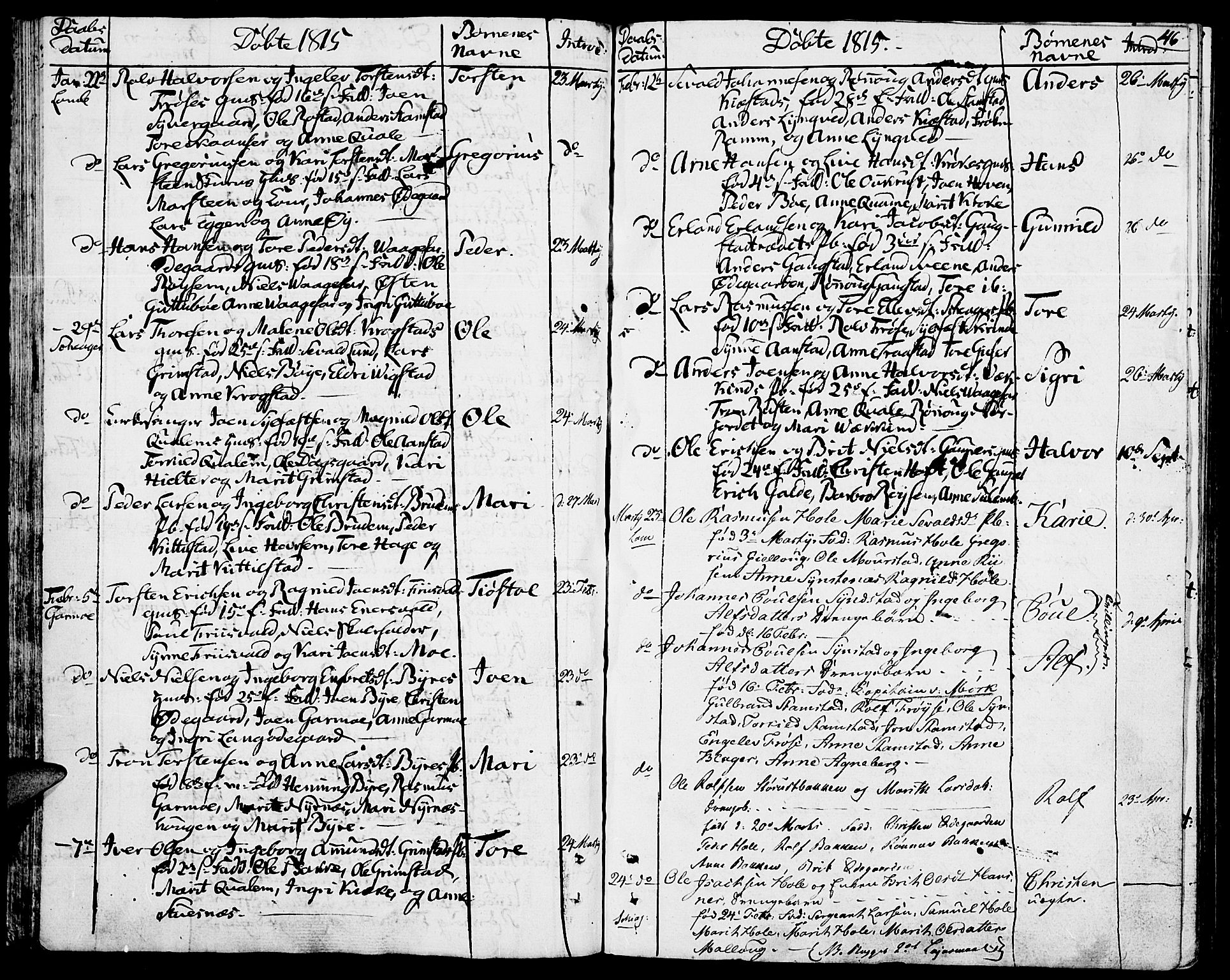 Lom prestekontor, SAH/PREST-070/K/L0003: Parish register (official) no. 3, 1801-1825, p. 46