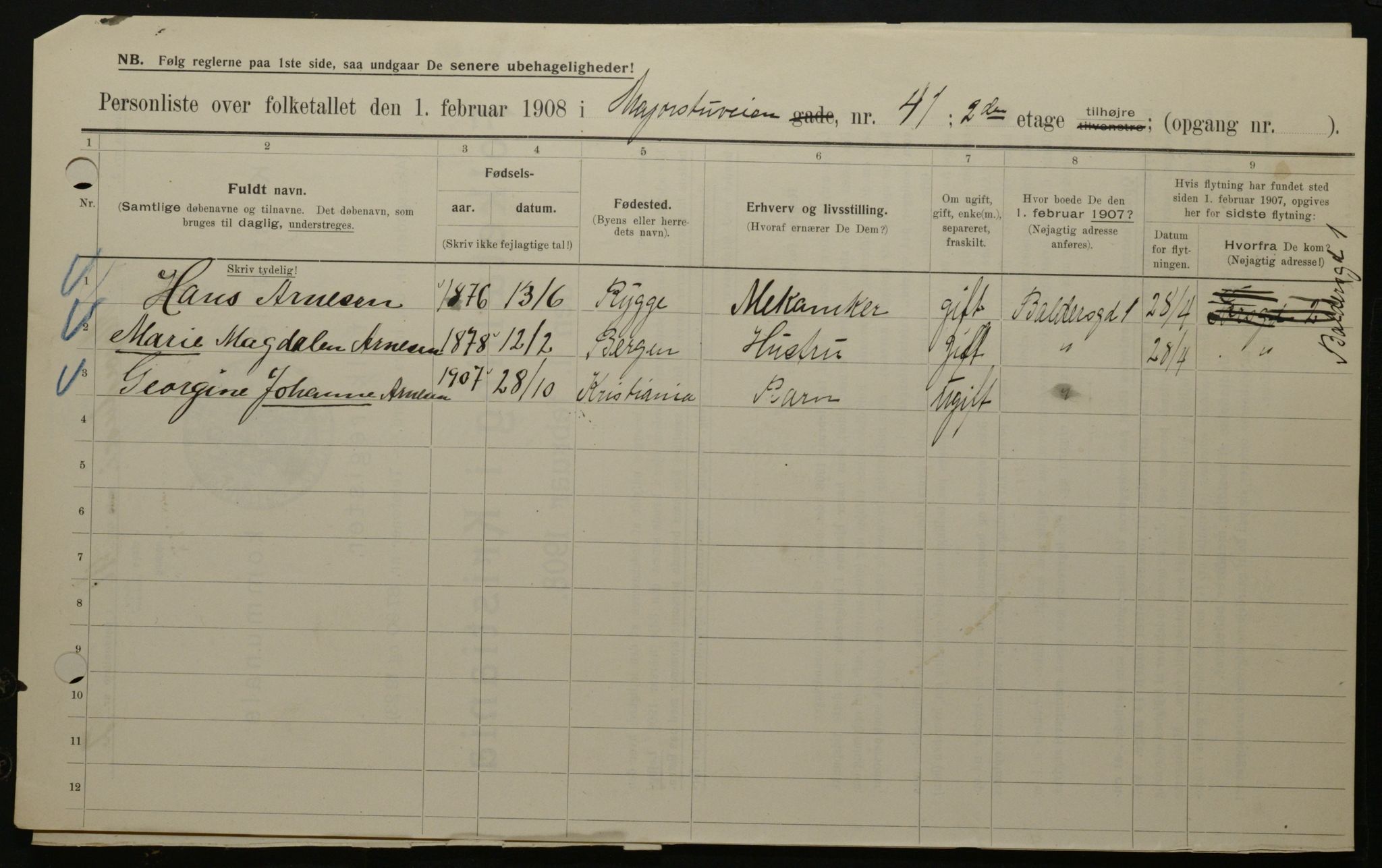 OBA, Municipal Census 1908 for Kristiania, 1908, p. 53749