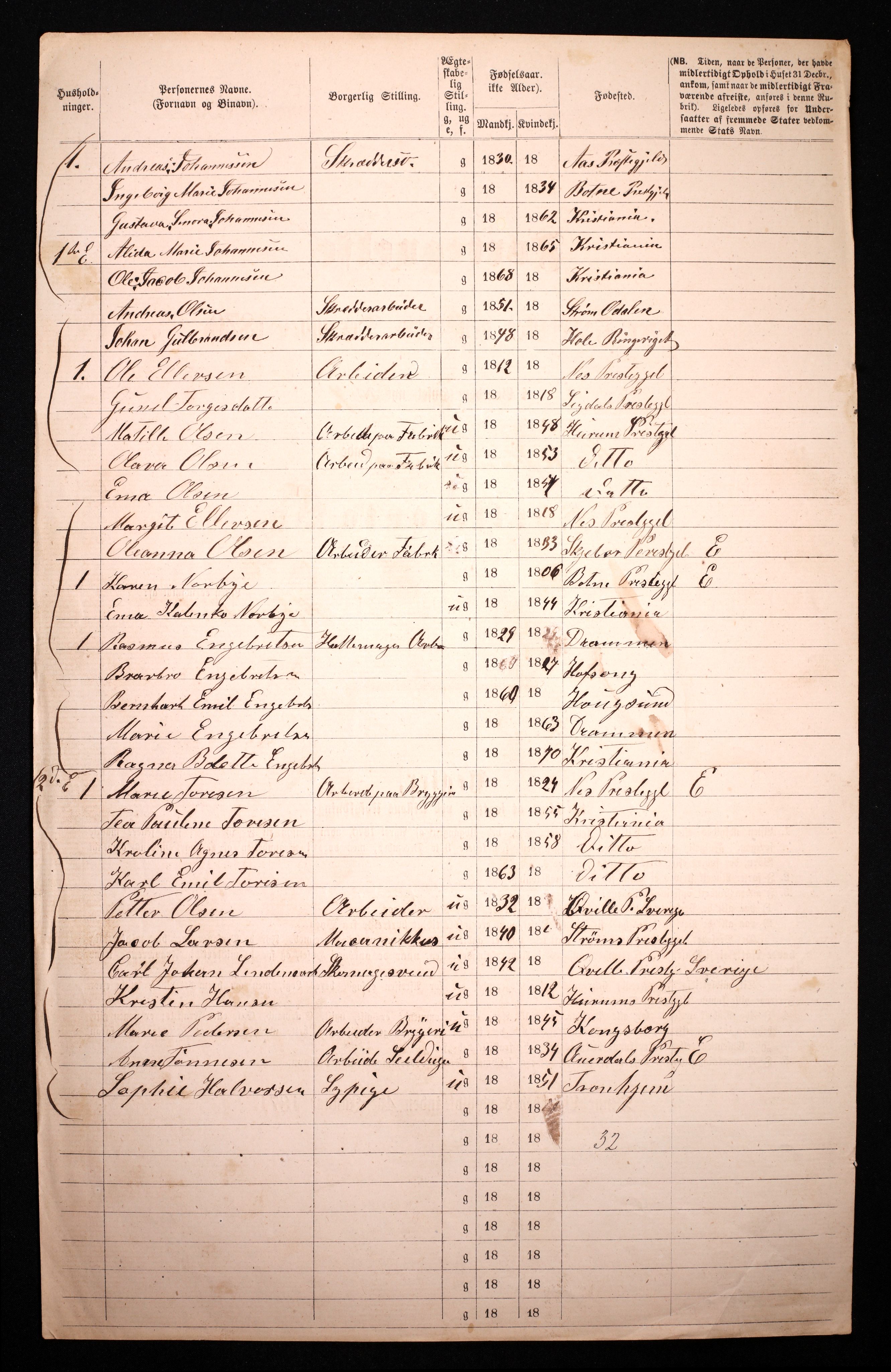 RA, 1870 census for 0301 Kristiania, 1870, p. 4683