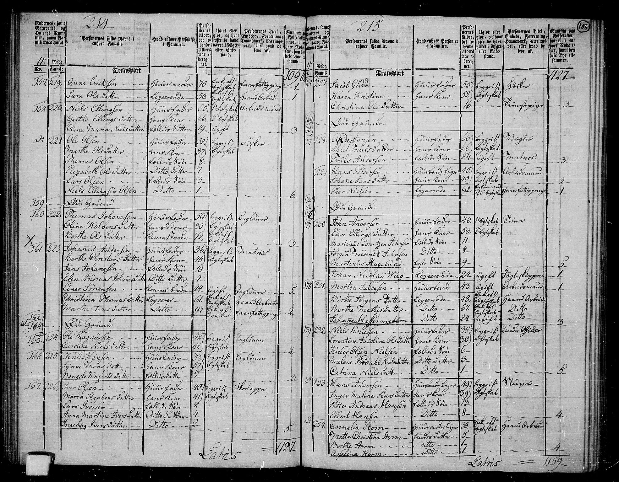 RA, 1801 census for 1301 Bergen, 1801, p. 107b-108a