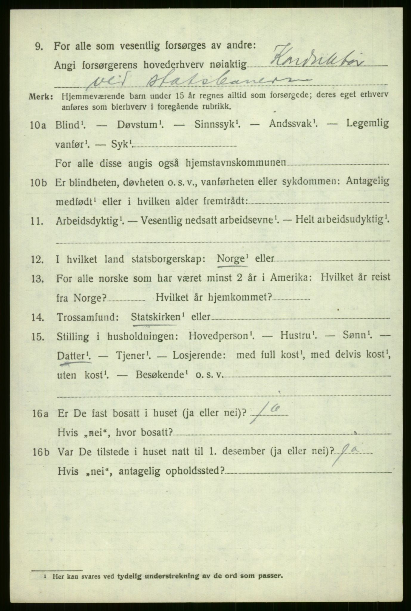 SAB, 1920 census for Voss, 1920, p. 8748