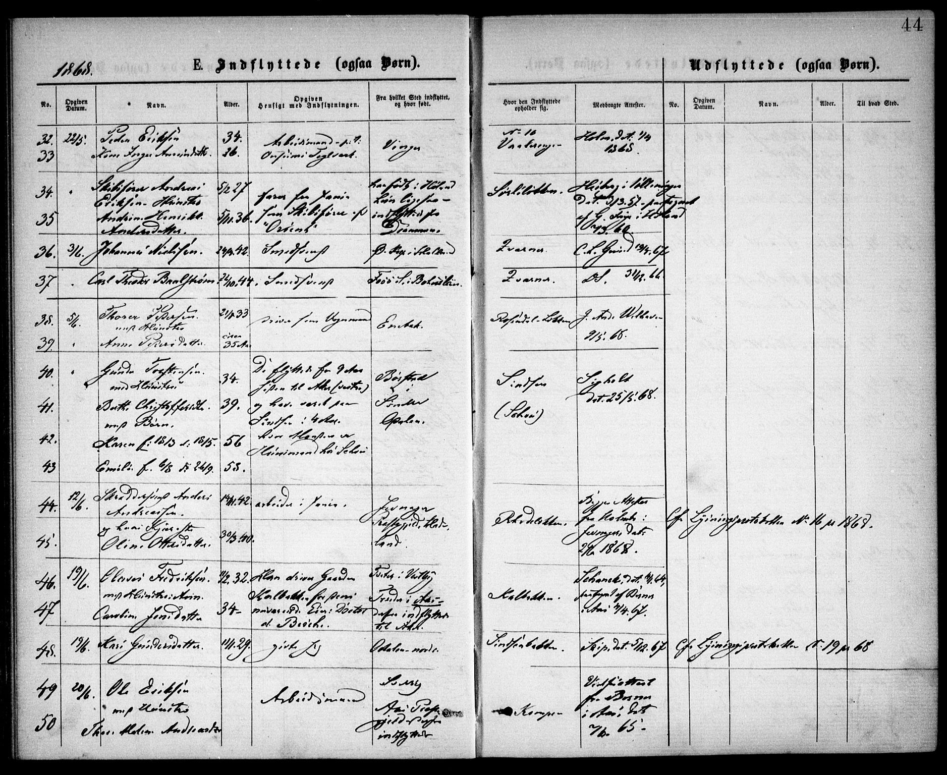 Østre Aker prestekontor Kirkebøker, AV/SAO-A-10840/F/Fa/L0002: Parish register (official) no. I 2, 1861-1878, p. 44