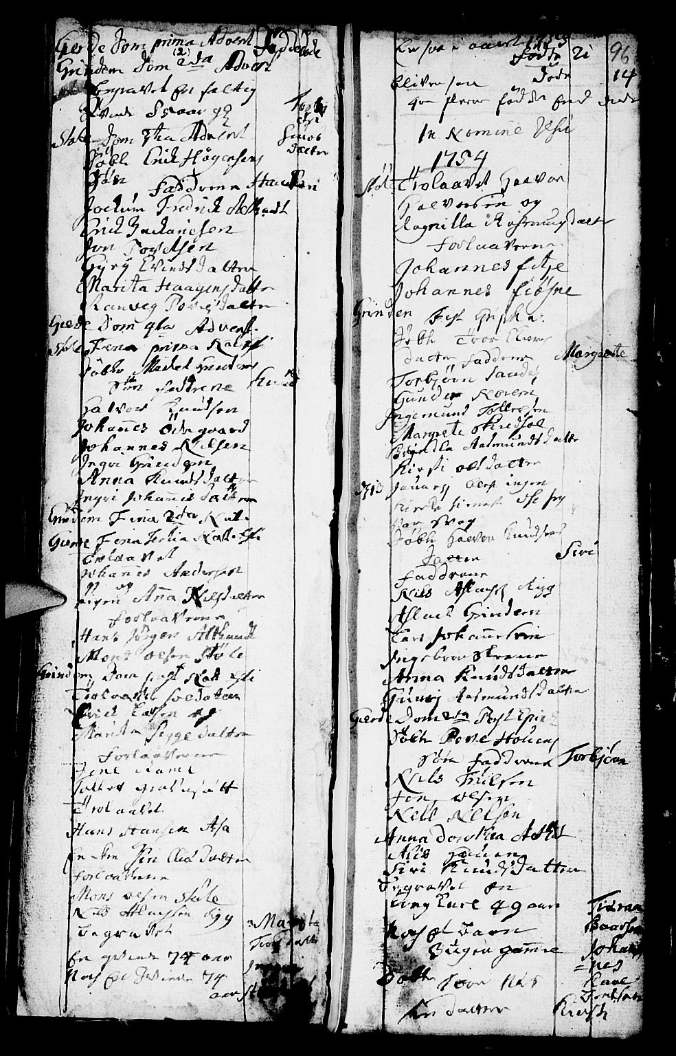 Etne sokneprestembete, SAB/A-75001/H/Haa: Parish register (official) no. A 2, 1725-1755, p. 96