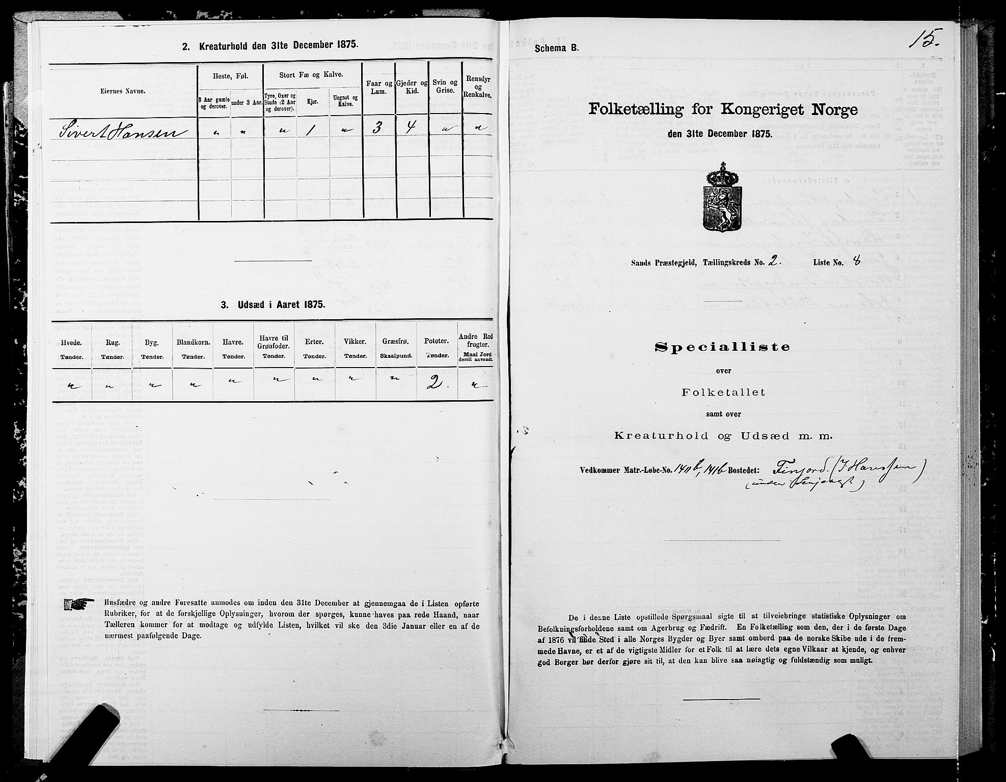 SATØ, 1875 census for 1915P Sand, 1875, p. 2015