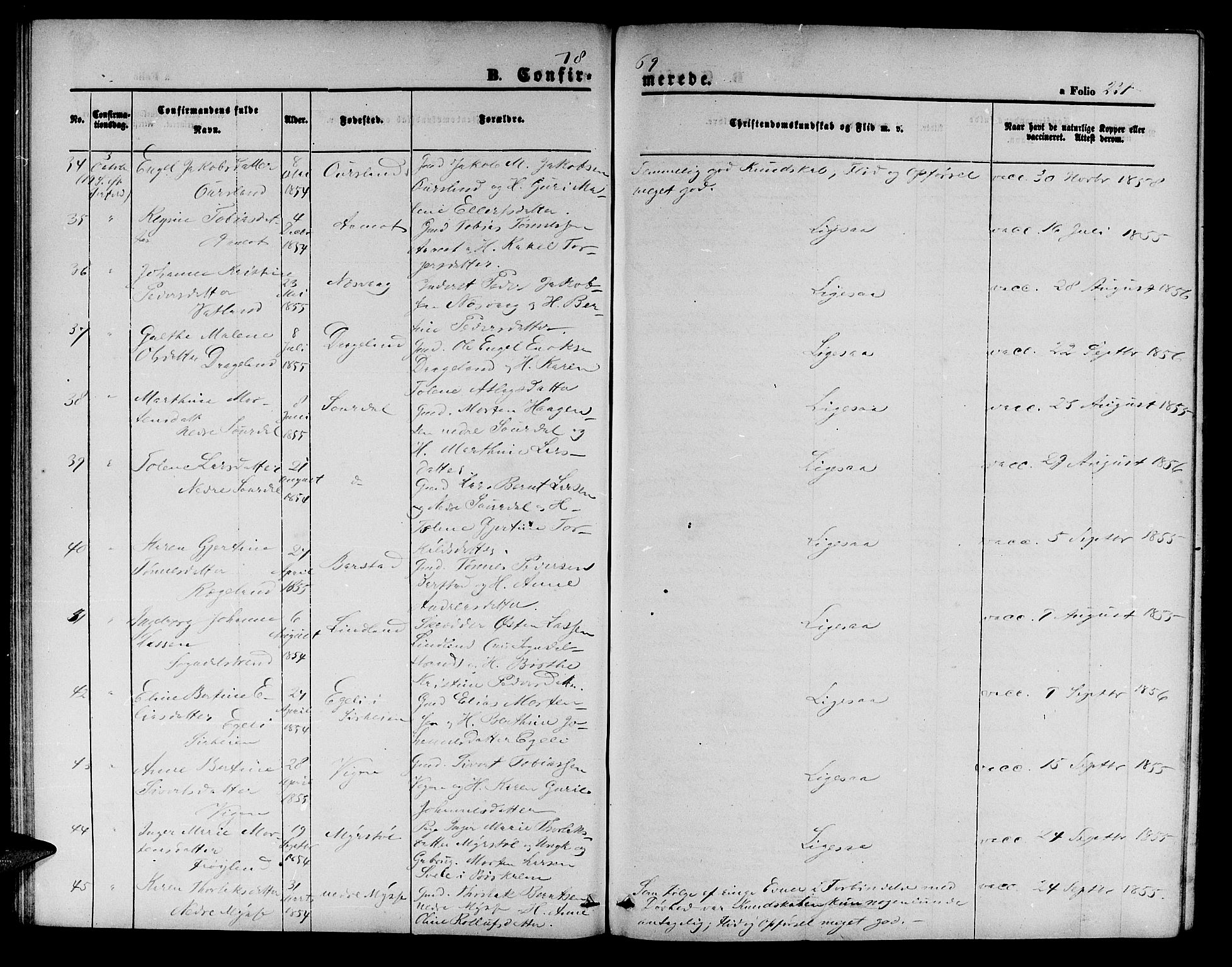 Sokndal sokneprestkontor, AV/SAST-A-101808: Parish register (copy) no. B 3, 1865-1879, p. 231