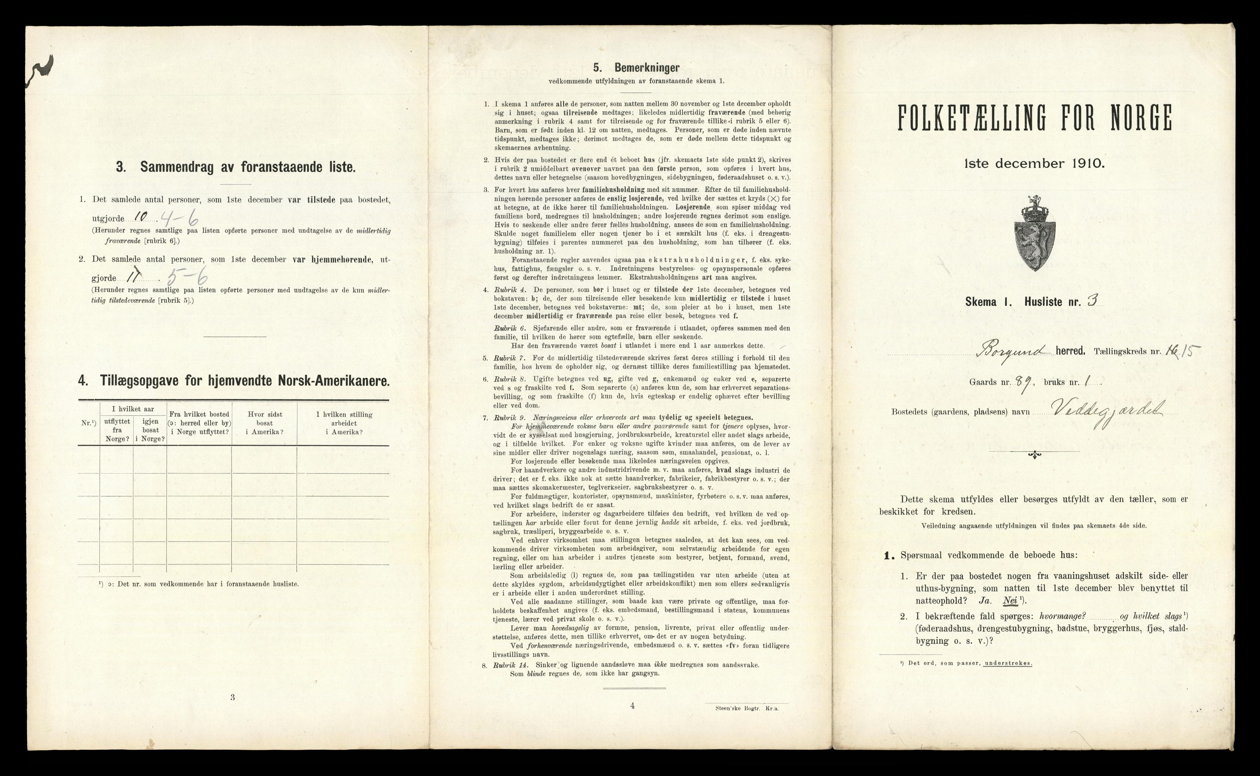 RA, 1910 census for Borgund, 1910, p. 1115