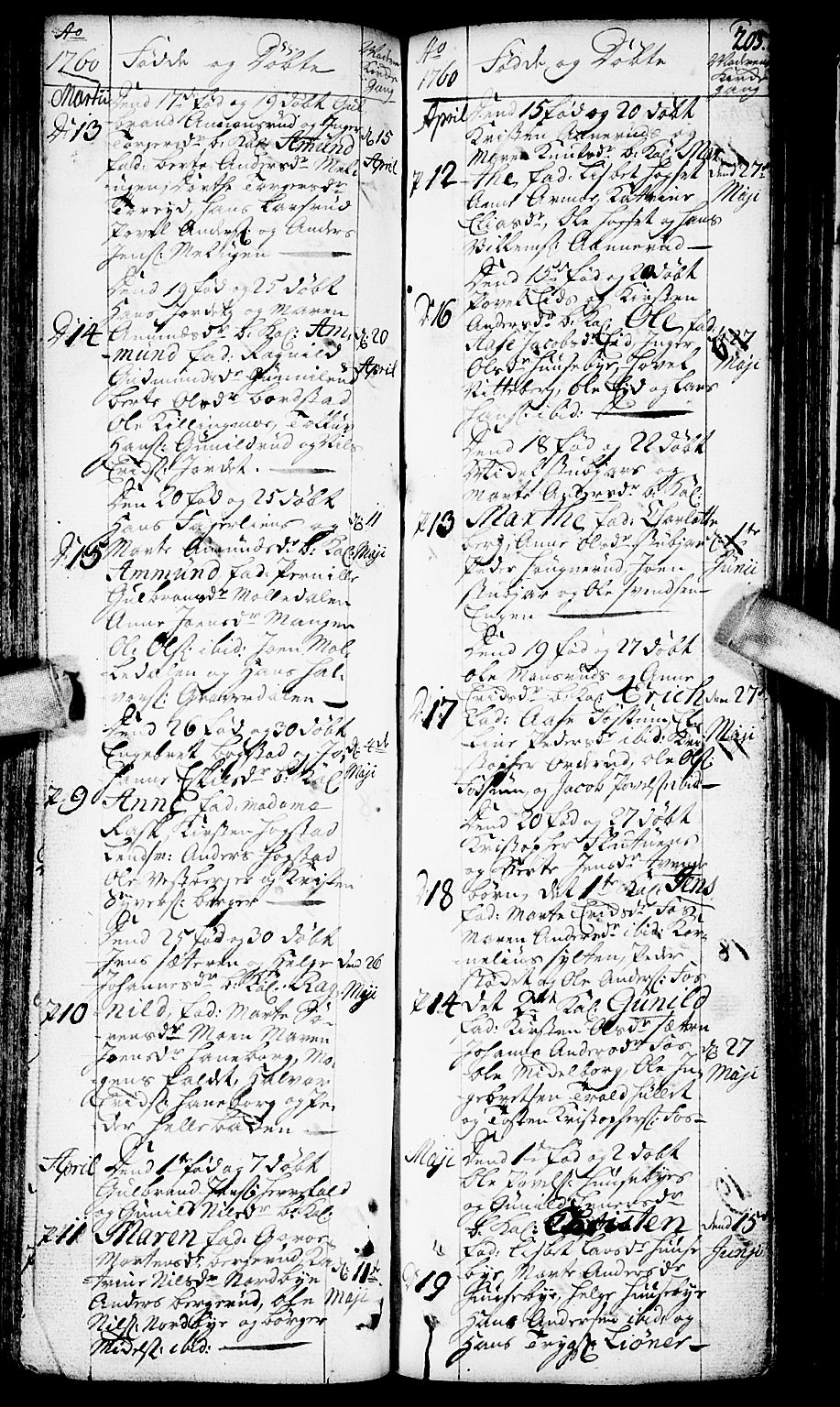 Aurskog prestekontor Kirkebøker, SAO/A-10304a/F/Fa/L0002: Parish register (official) no. I 2, 1735-1766, p. 203