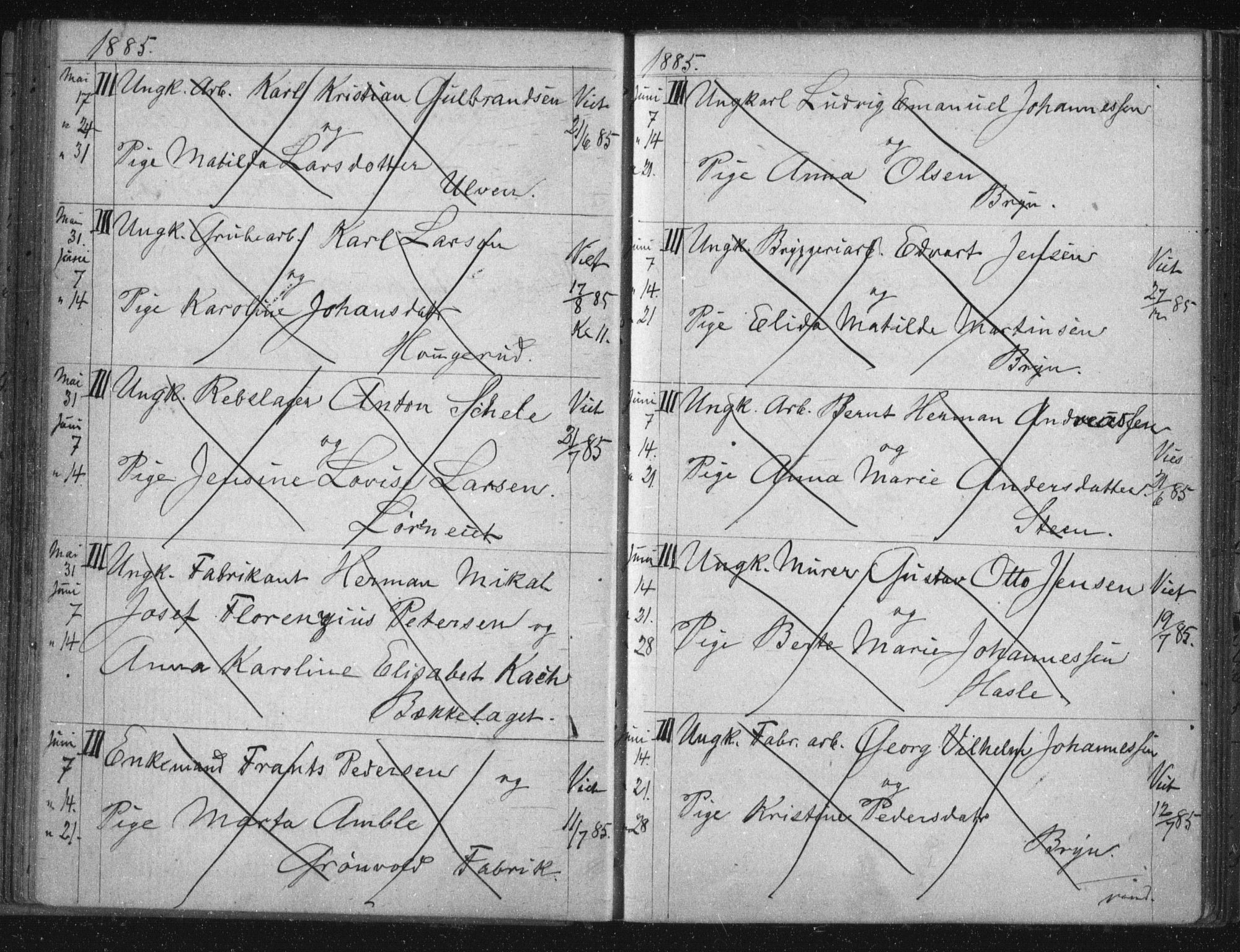 Østre Aker prestekontor Kirkebøker, AV/SAO-A-10840/H/Ha/L0005: Banns register no. I 5, 1879-1899