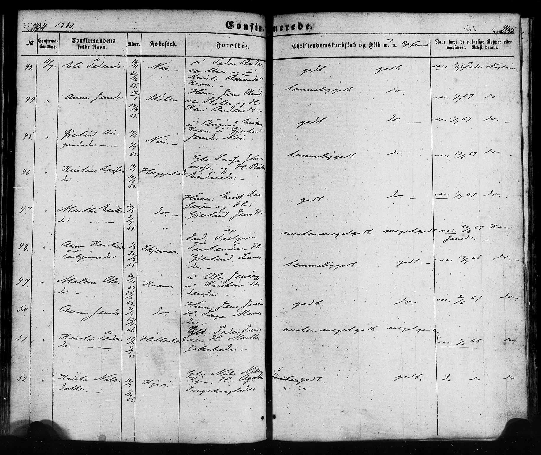 Hafslo sokneprestembete, SAB/A-80301/H/Haa/Haaa/L0012: Parish register (official) no. A 12, 1852-1885, p. 234-235