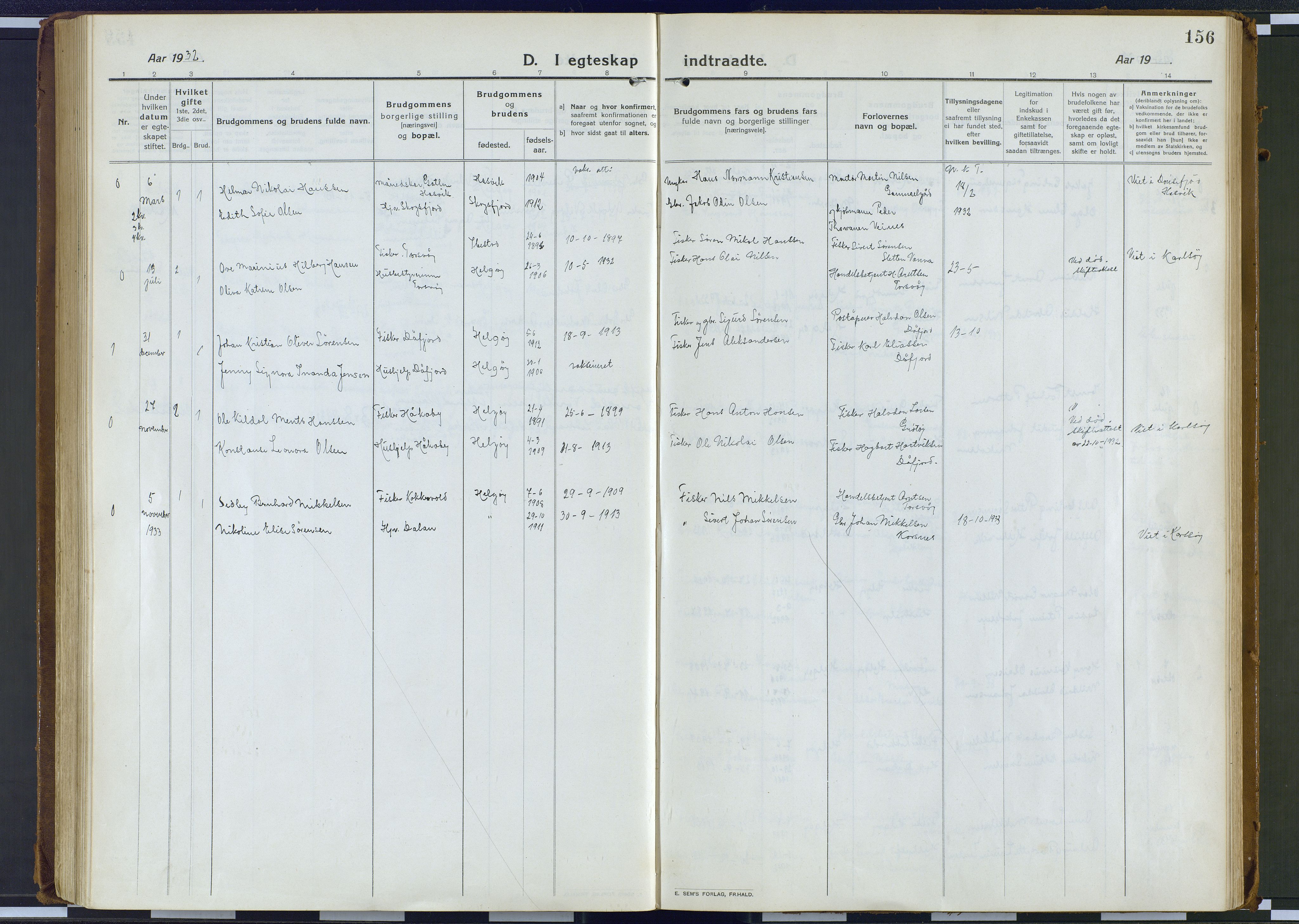 Karlsøy sokneprestembete, AV/SATØ-S-1299/H/Ha/Haa/L0016kirke: Parish register (official) no. 16, 1916-1934, p. 156