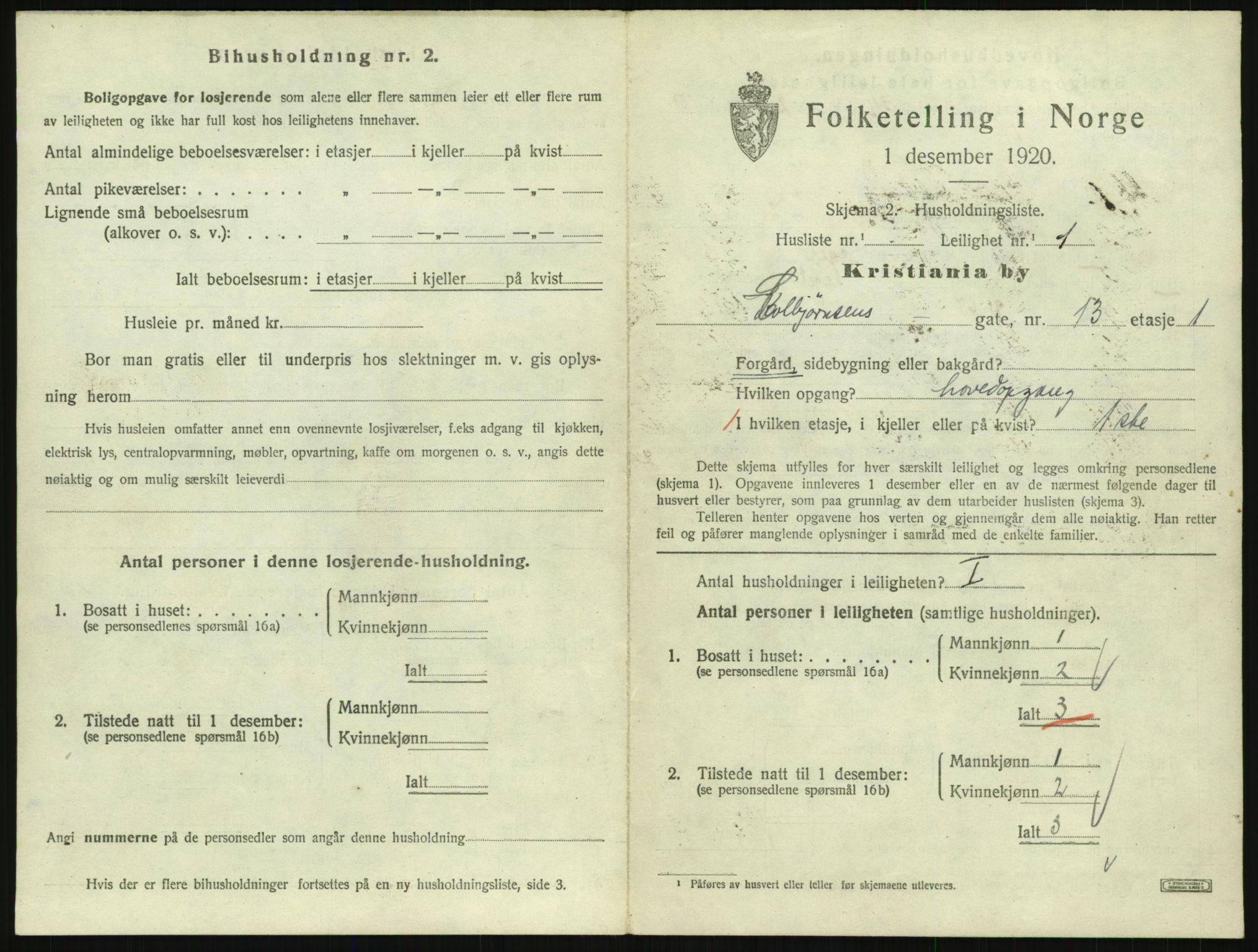 SAO, 1920 census for Kristiania, 1920, p. 12988