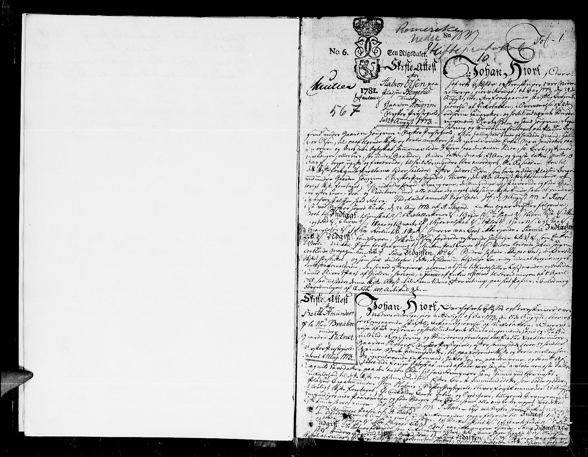 Nedre Romerike sorenskriveri, SAO/A-10469/H/Hd/Hda/L0010: Skifteprotokoll, 1773-1776, p. 0b-1a