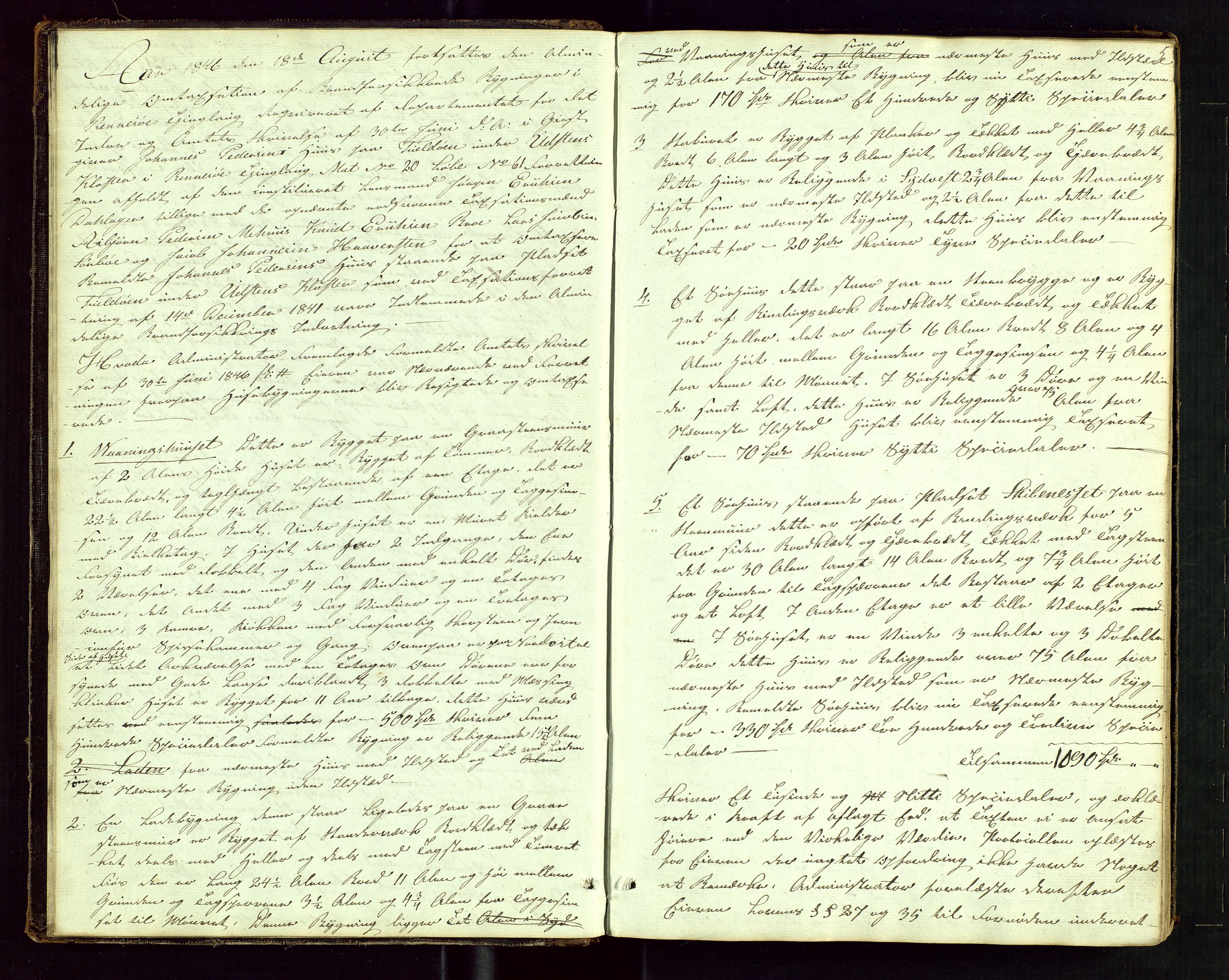 Rennesøy lensmannskontor, SAST/A-100165/Goa/L0001: "Brandtaxations-Protocol for Rennesøe Thinglag", 1846-1923, p. 4b-5a