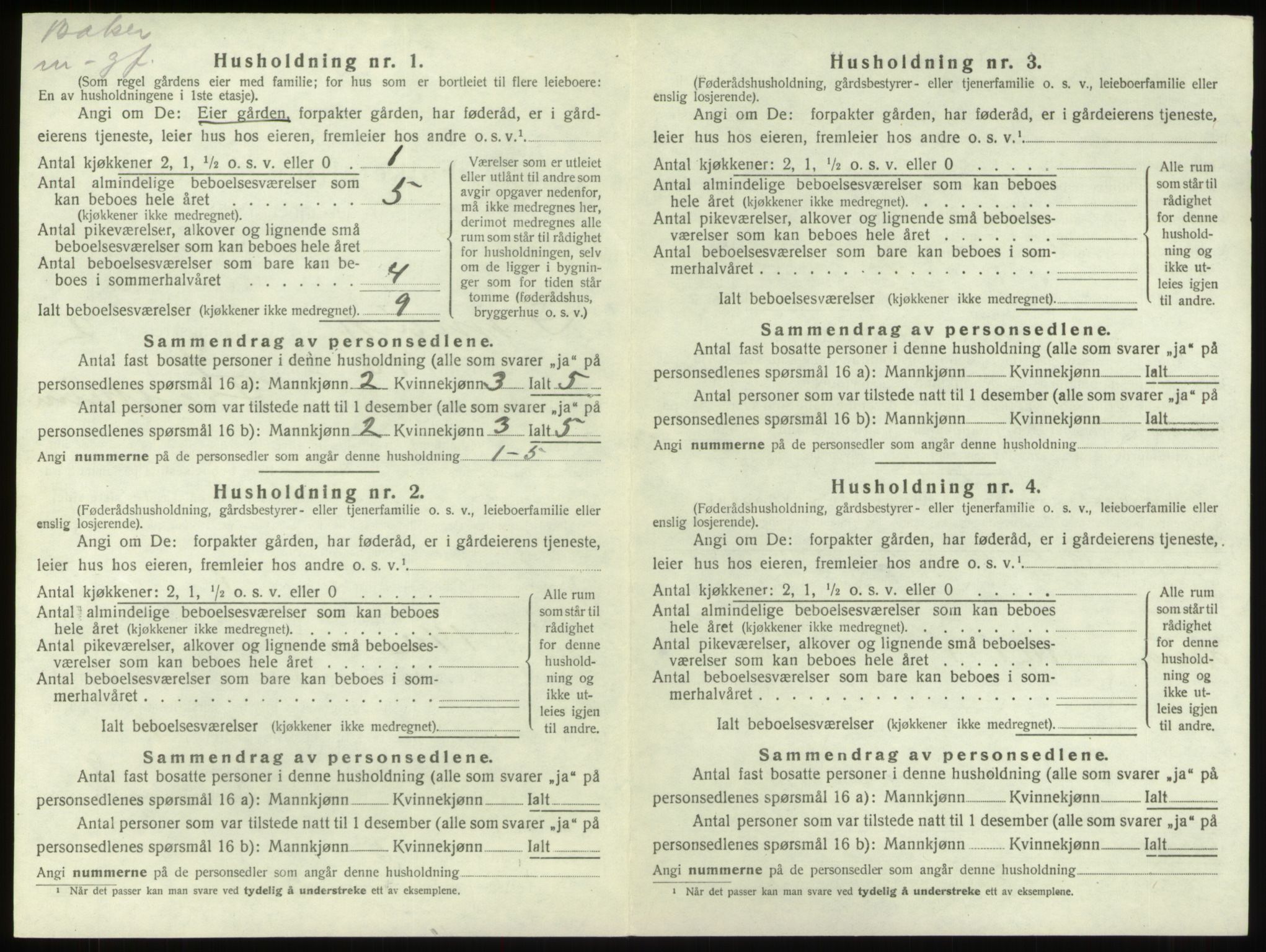 SAB, 1920 census for Innvik, 1920, p. 147