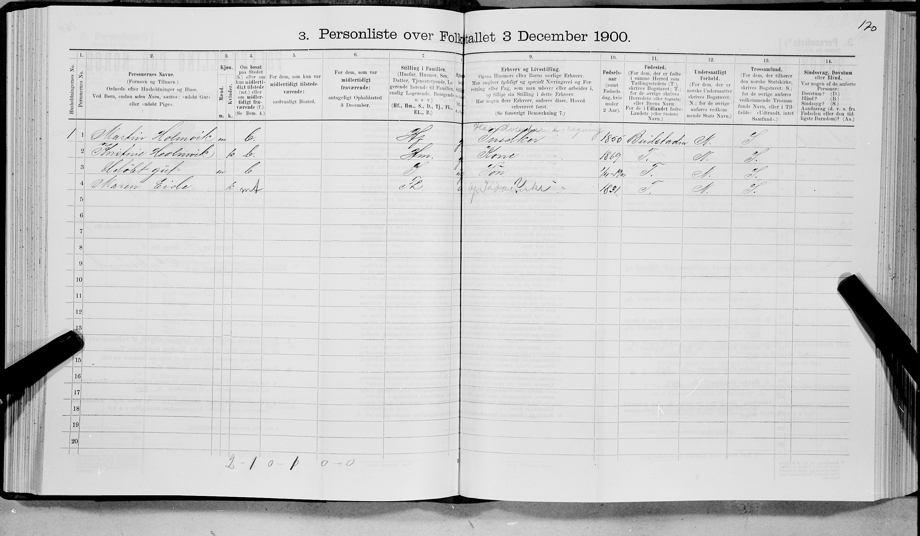 SAT, 1900 census for Øksnes, 1900, p. 578