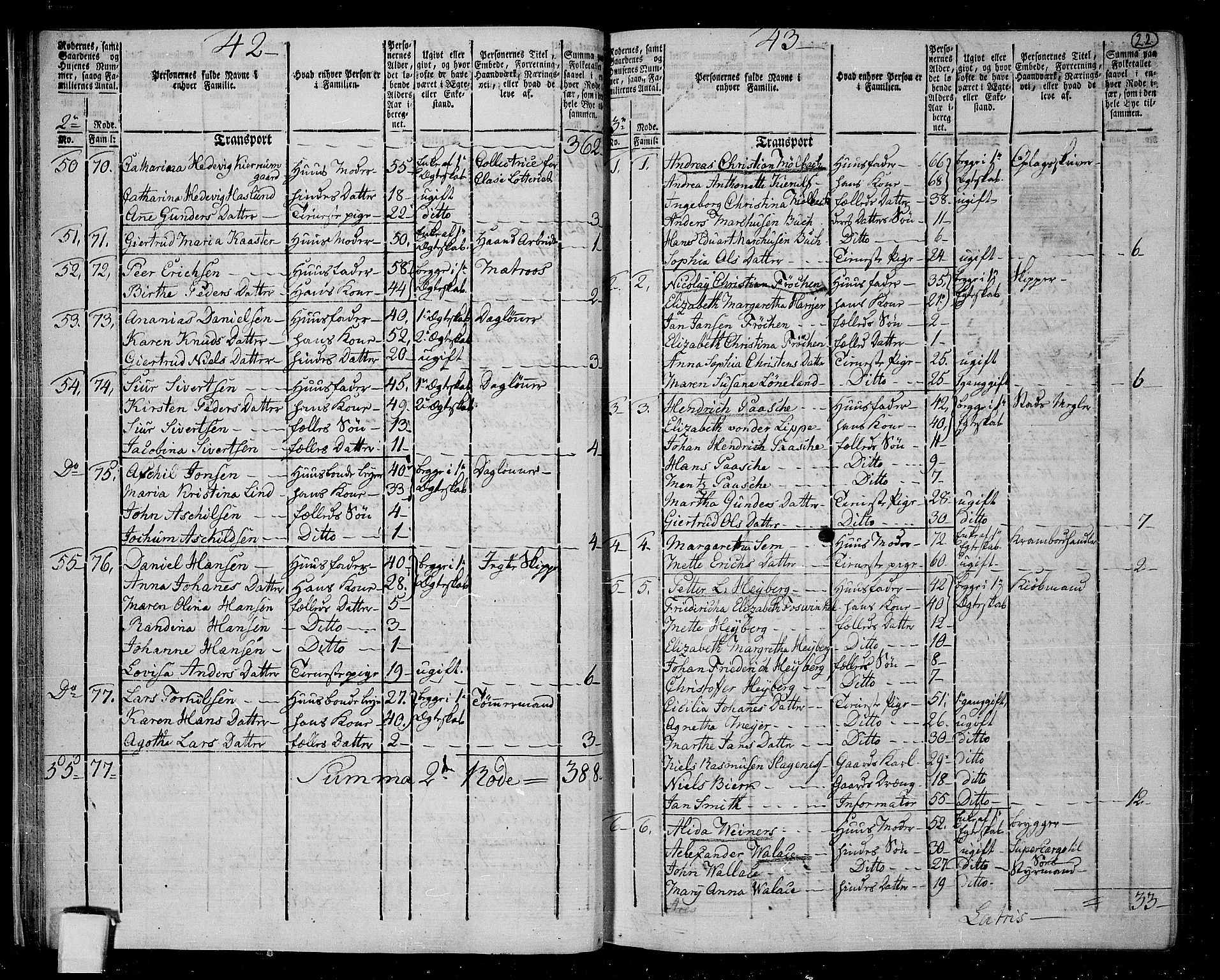 RA, 1801 census for 1301 Bergen, 1801, p. 21b-22a