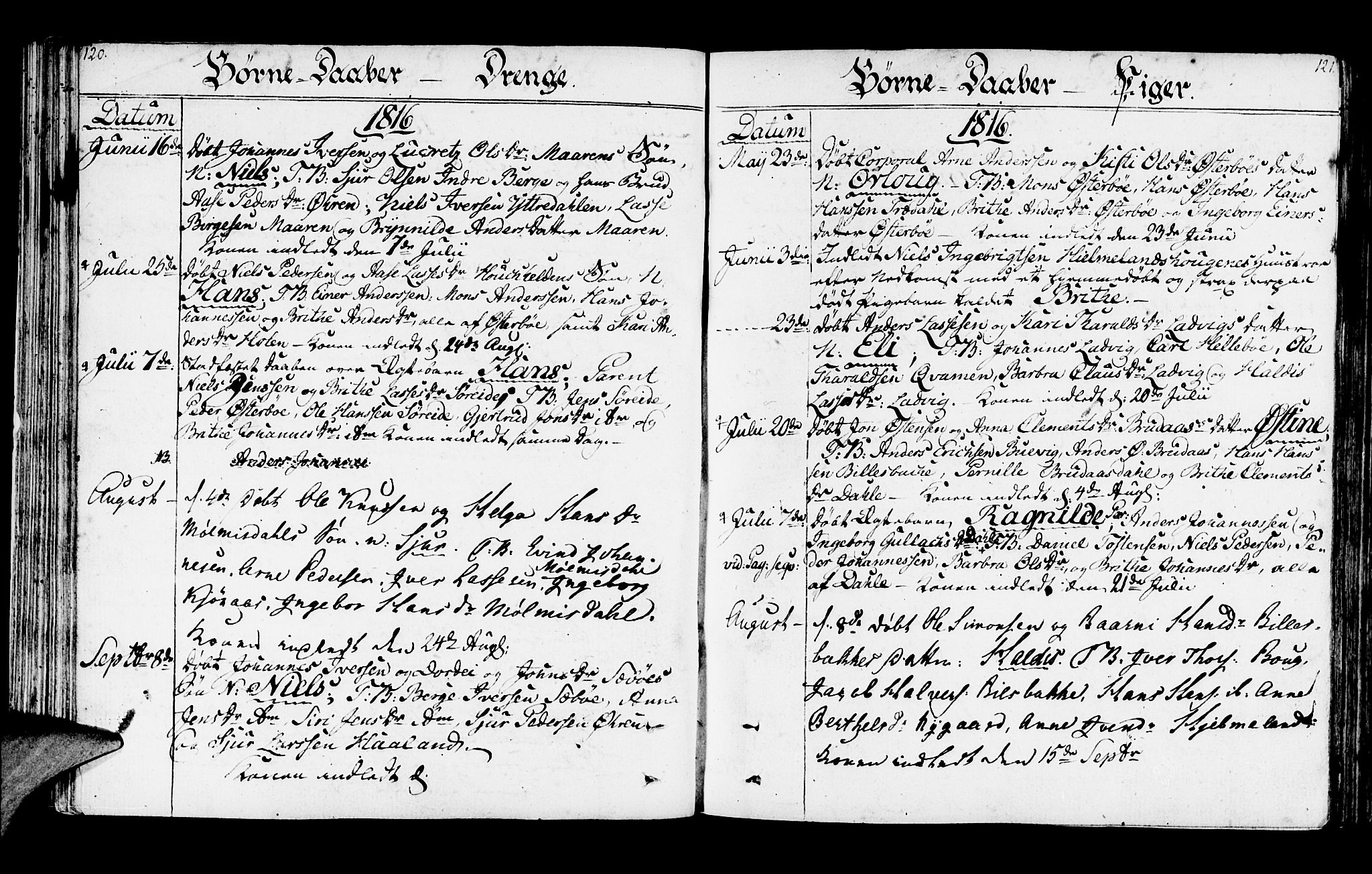 Lavik sokneprestembete, SAB/A-80901: Parish register (official) no. A 1, 1809-1822, p. 120-121