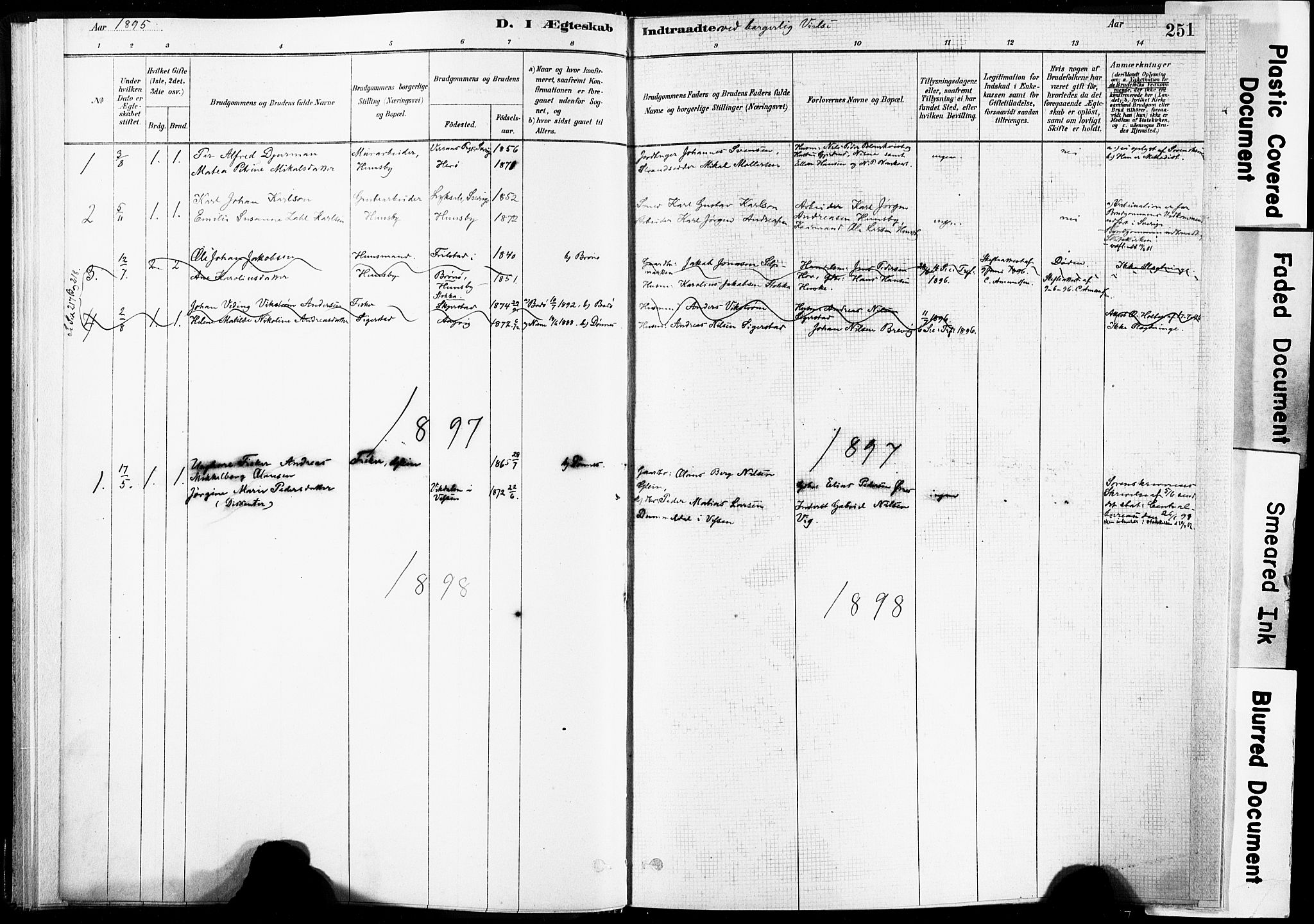 Ministerialprotokoller, klokkerbøker og fødselsregistre - Nordland, SAT/A-1459/835/L0526: Parish register (official) no. 835A03II, 1881-1910, p. 251