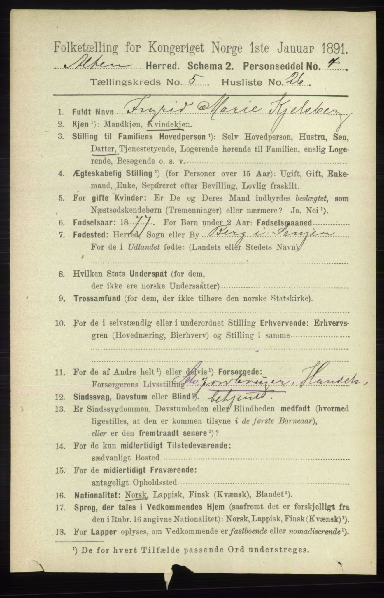 RA, 1891 census for 2012 Alta, 1891, p. 1801