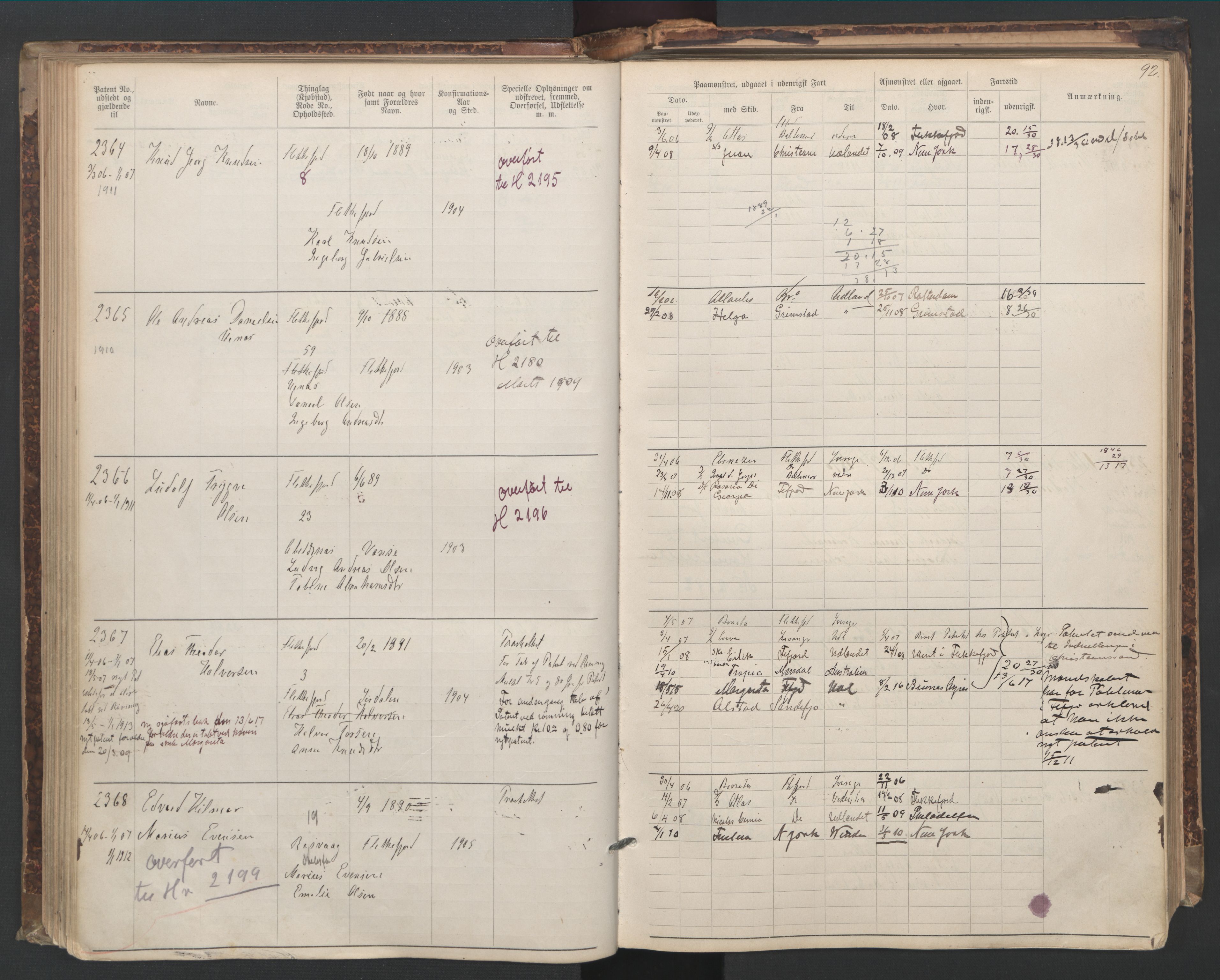 Flekkefjord mønstringskrets, AV/SAK-2031-0018/F/Fa/L0006: Annotasjonsrulle nr 1916-2964 med register, Æ-3, 1891-1948, p. 122