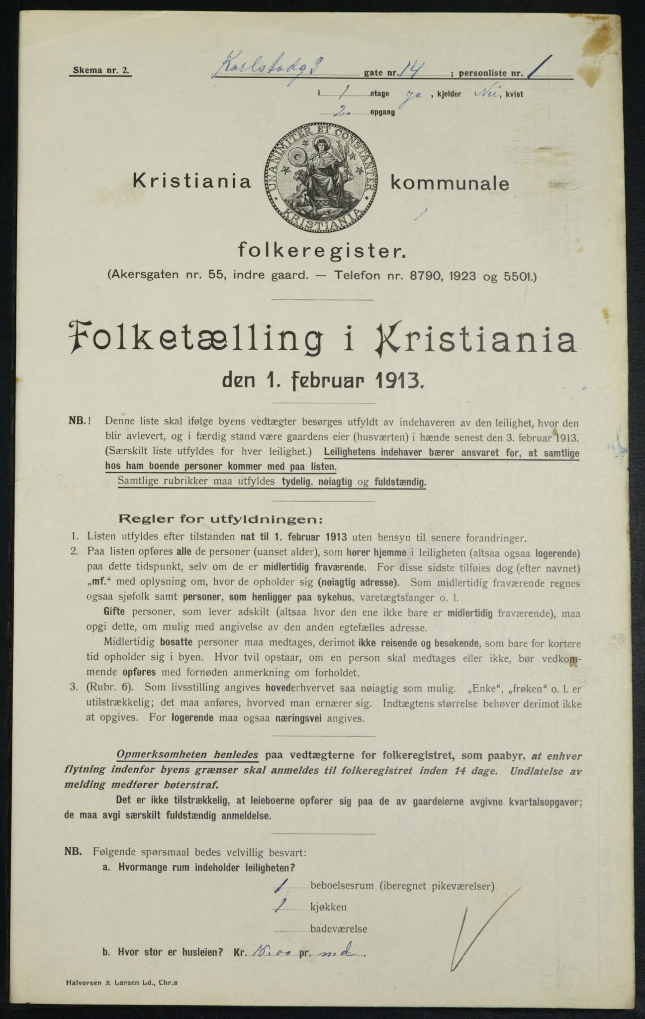 OBA, Municipal Census 1913 for Kristiania, 1913, p. 48942