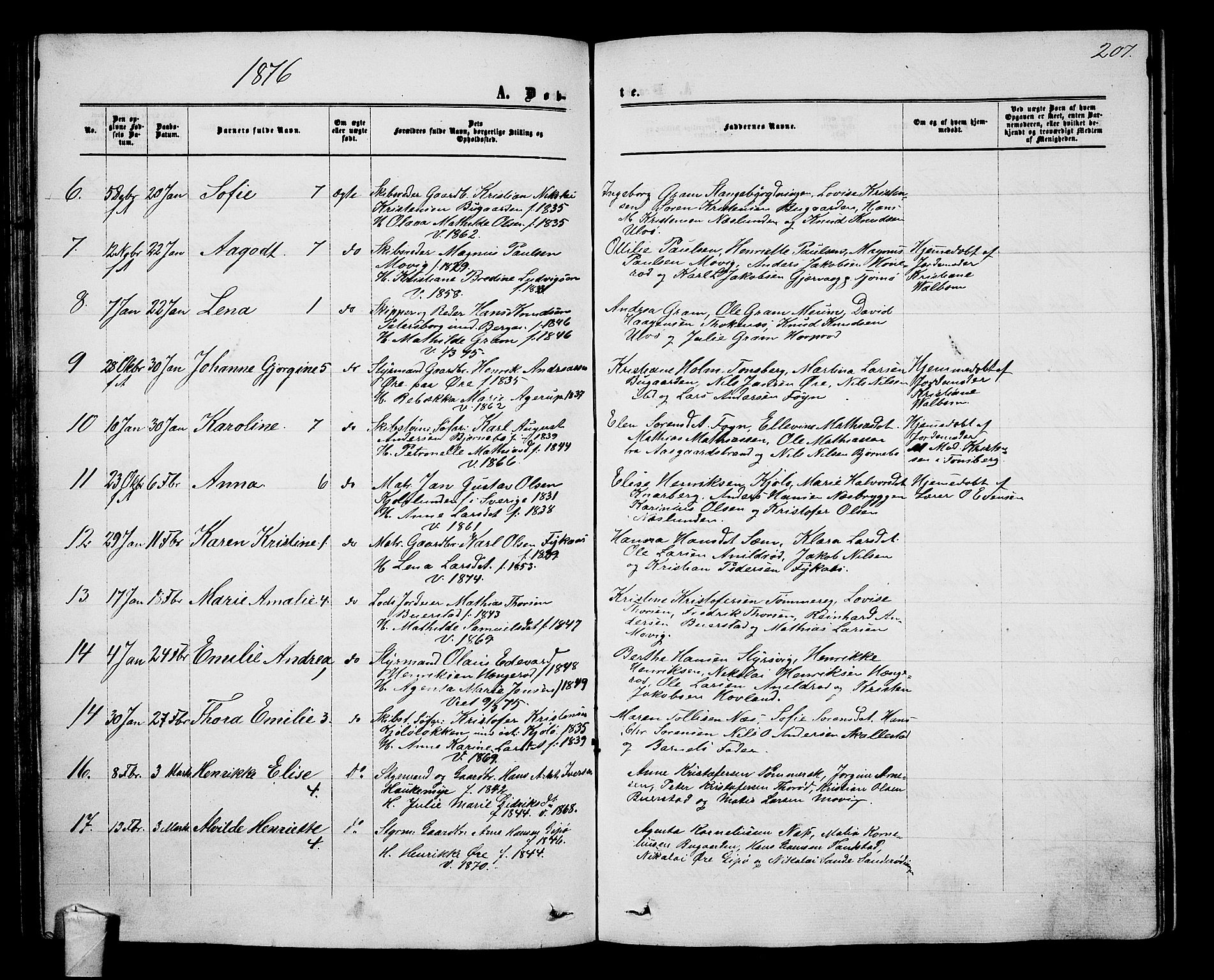 Nøtterøy kirkebøker, AV/SAKO-A-354/G/Ga/L0002: Parish register (copy) no. I 2, 1860-1877, p. 207