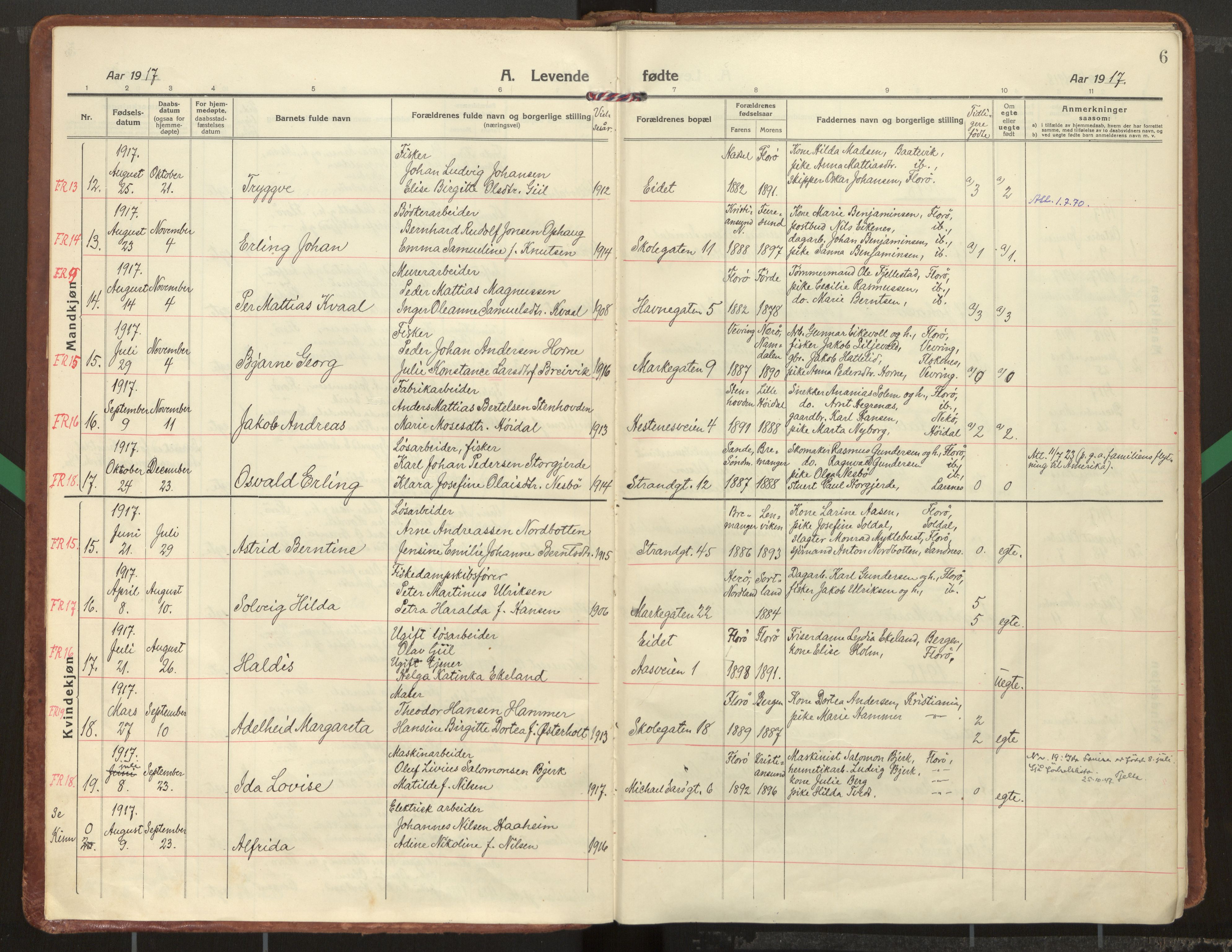 Kinn sokneprestembete, AV/SAB-A-80801/H/Haa/Haac/L0003: Parish register (official) no. C 3, 1917-1934, p. 6