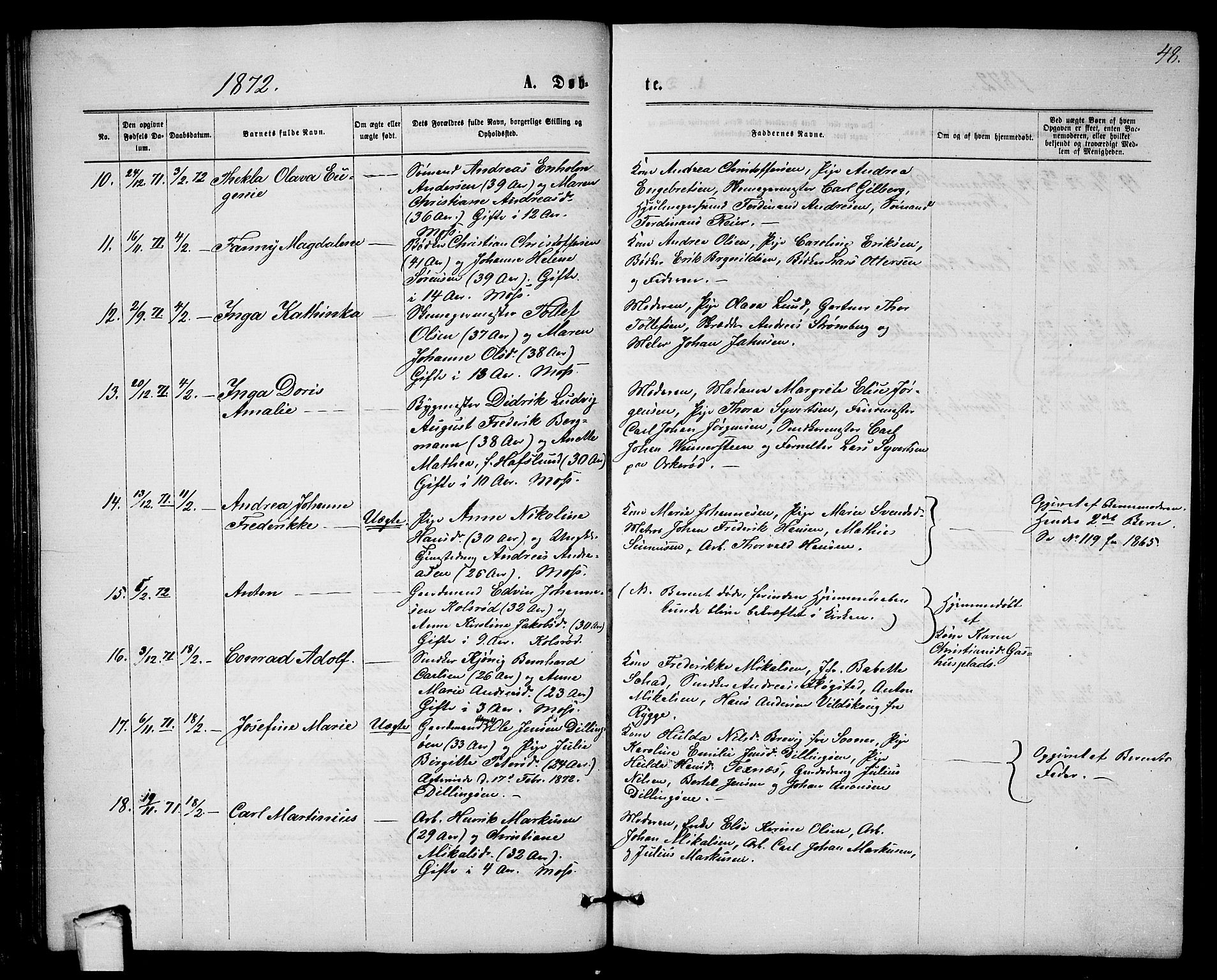 Moss prestekontor Kirkebøker, AV/SAO-A-2003/G/Ga/L0004: Parish register (copy) no.  I 4, 1869-1877, p. 48