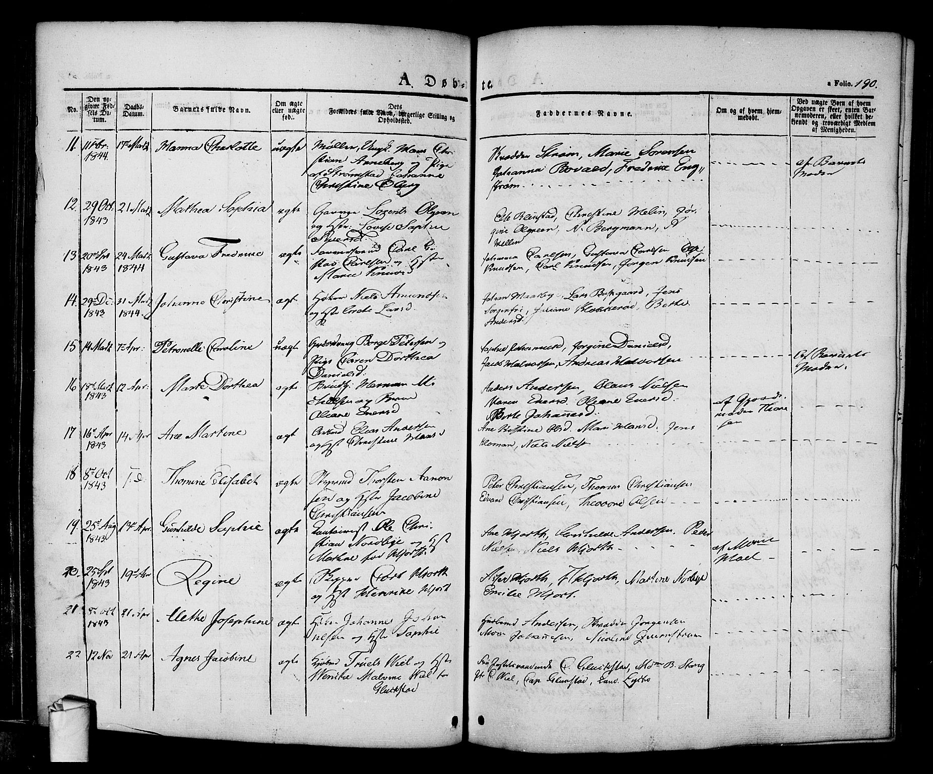 Halden prestekontor Kirkebøker, AV/SAO-A-10909/F/Fa/L0005: Parish register (official) no. I 5, 1834-1845, p. 190