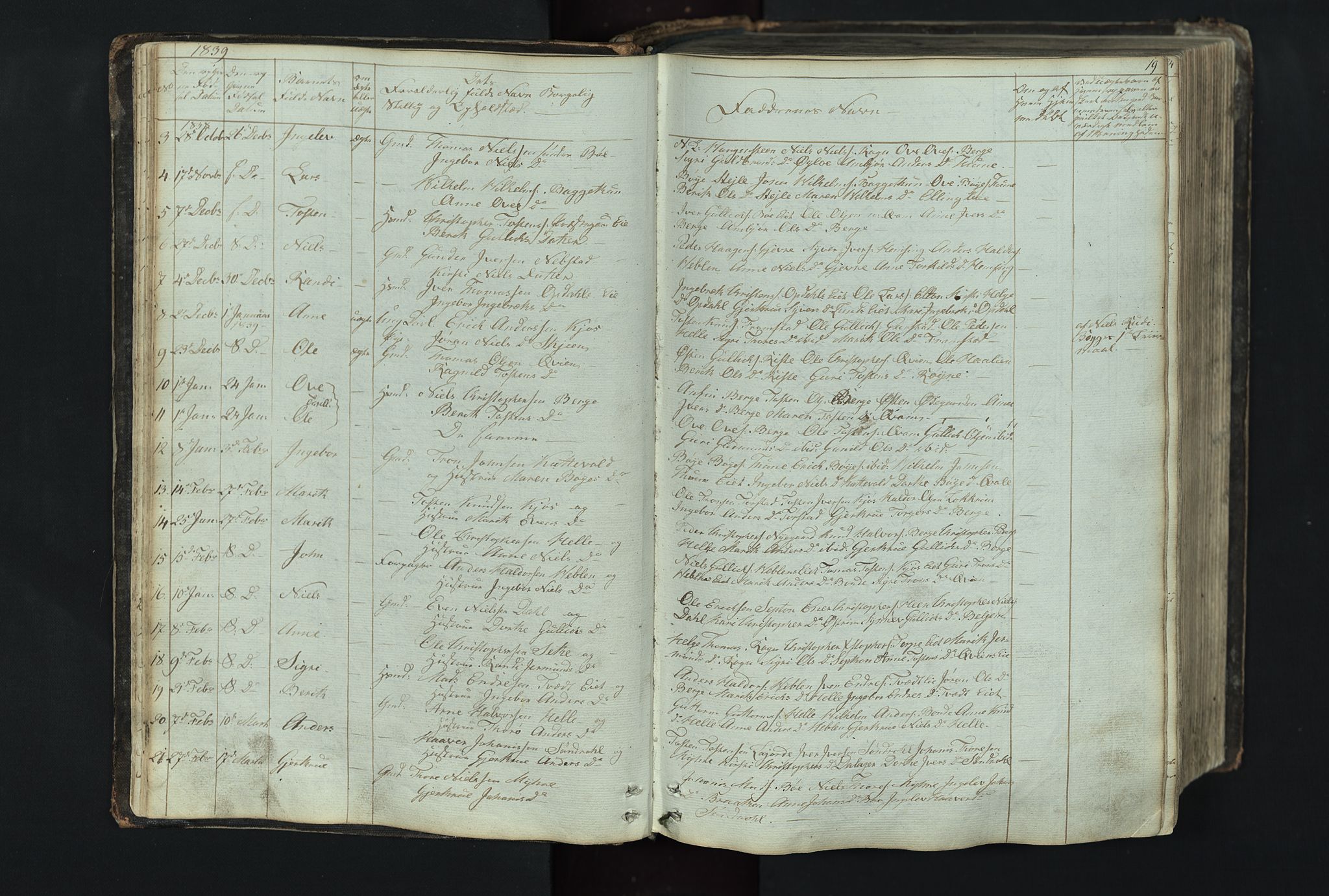 Vang prestekontor, Valdres, SAH/PREST-140/H/Hb/L0004: Parish register (copy) no. 4, 1835-1892, p. 19