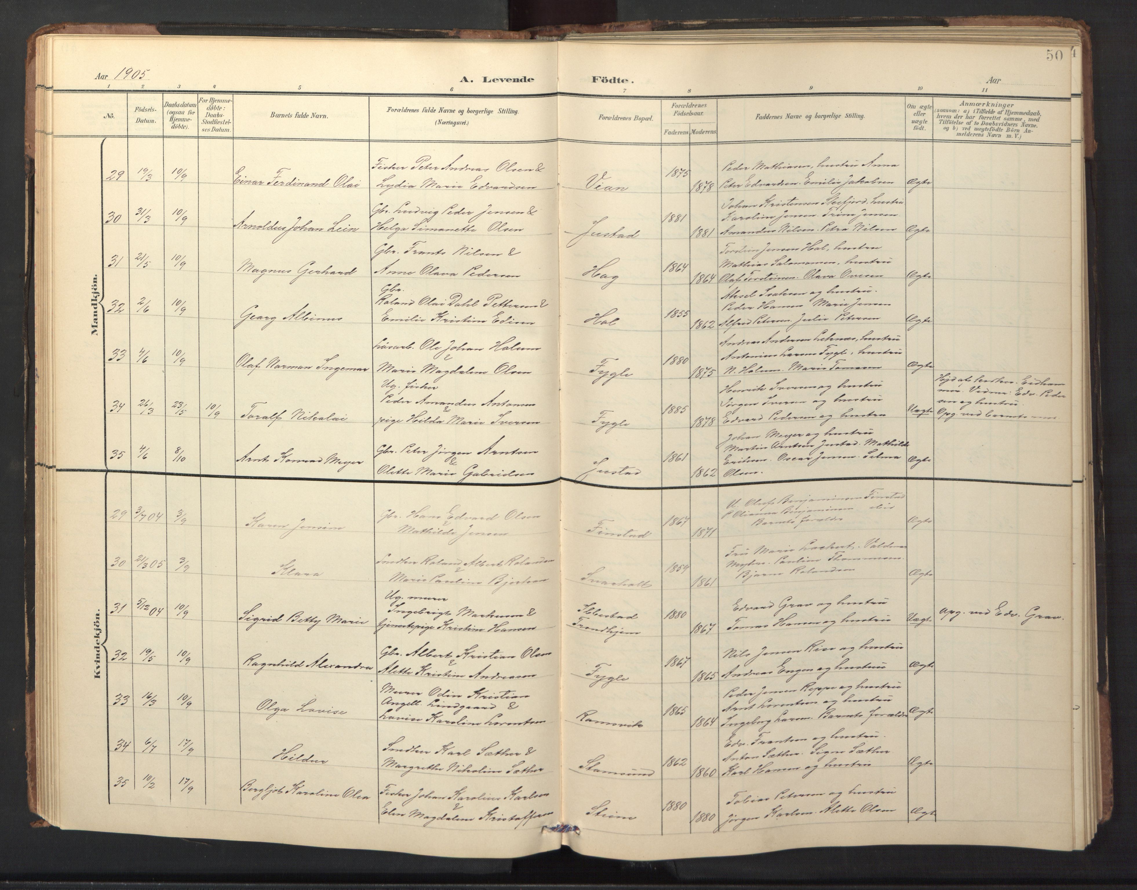 Ministerialprotokoller, klokkerbøker og fødselsregistre - Nordland, AV/SAT-A-1459/882/L1185: Parish register (copy) no. 882C03, 1898-1910, p. 50