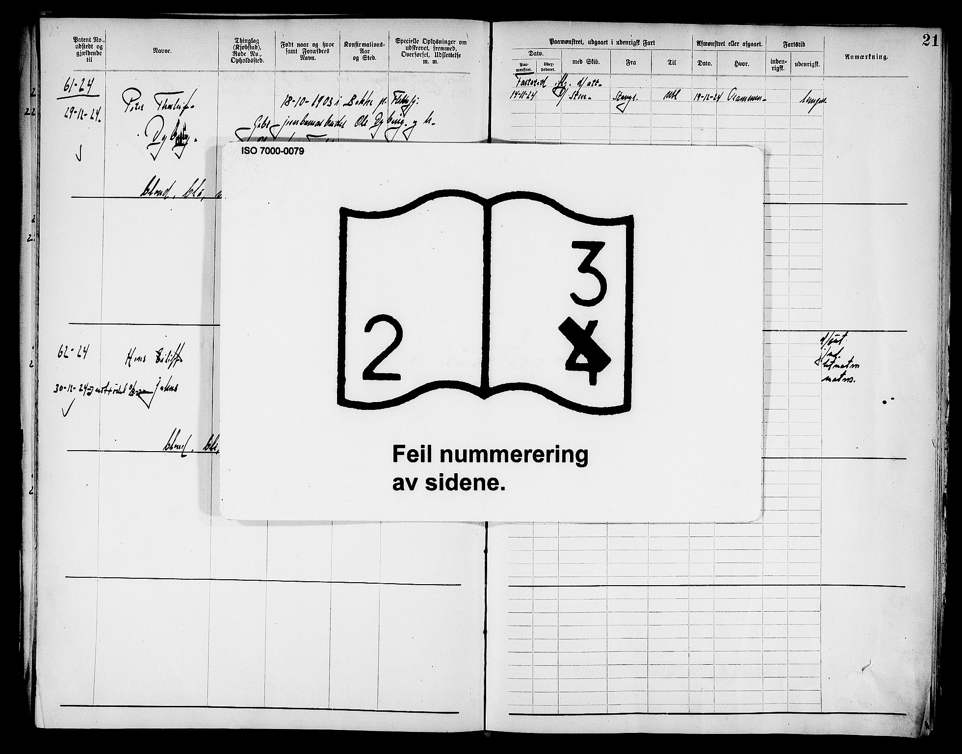 Drammen innrulleringsdistrikt, AV/SAKO-A-781/F/Fd/L0005: Midlertidige patenter, 1923-1926, p. 26