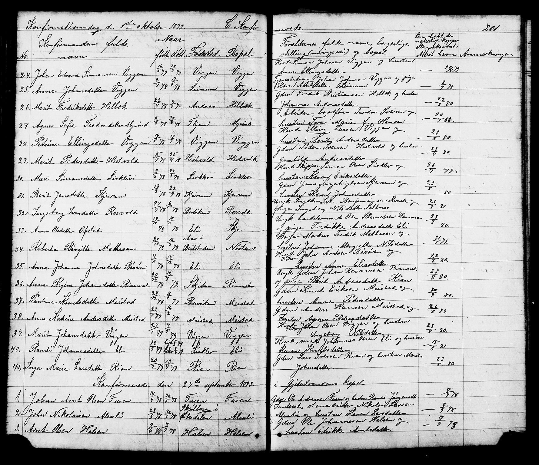 Ministerialprotokoller, klokkerbøker og fødselsregistre - Sør-Trøndelag, SAT/A-1456/665/L0777: Parish register (copy) no. 665C02, 1867-1915, p. 201