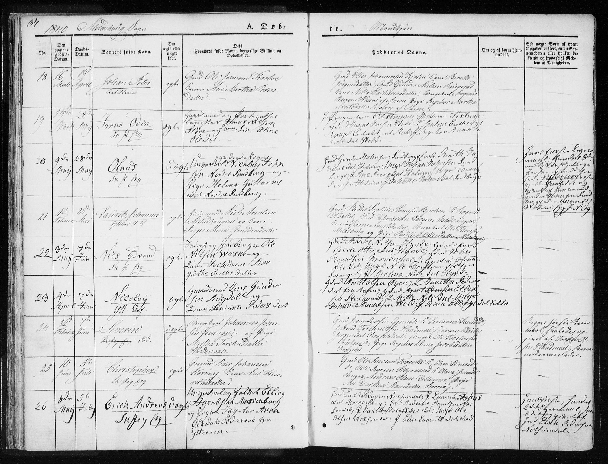 Ministerialprotokoller, klokkerbøker og fødselsregistre - Nord-Trøndelag, AV/SAT-A-1458/717/L0154: Parish register (official) no. 717A06 /1, 1836-1849, p. 37