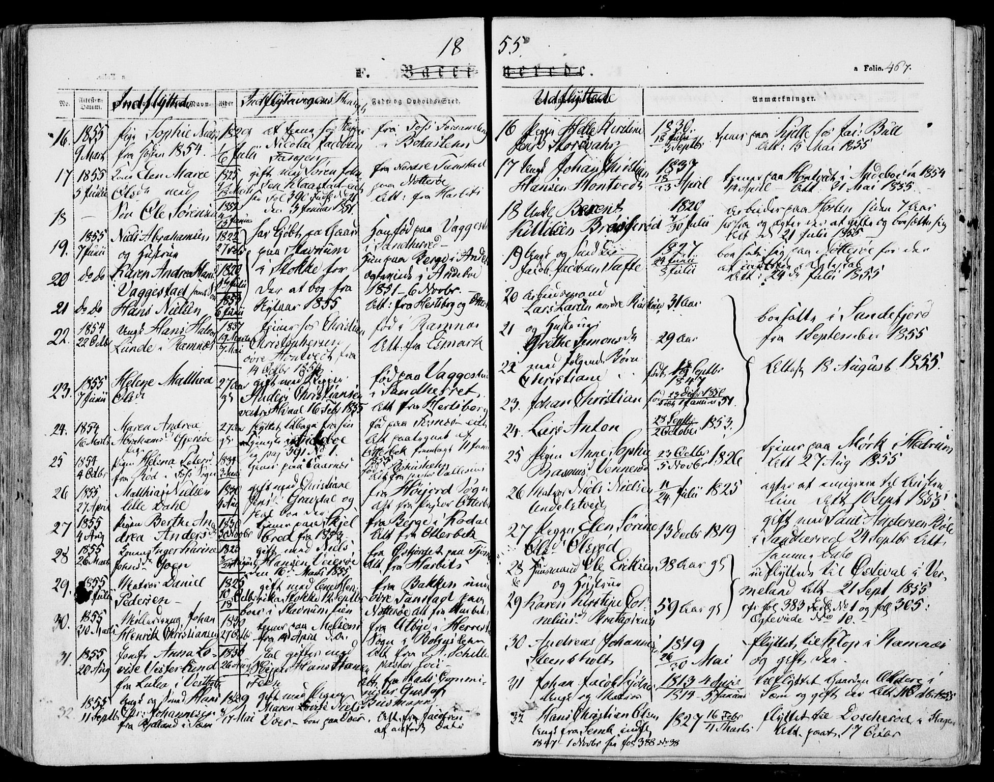 Stokke kirkebøker, AV/SAKO-A-320/F/Fa/L0007: Parish register (official) no. I 7, 1844-1857, p. 467