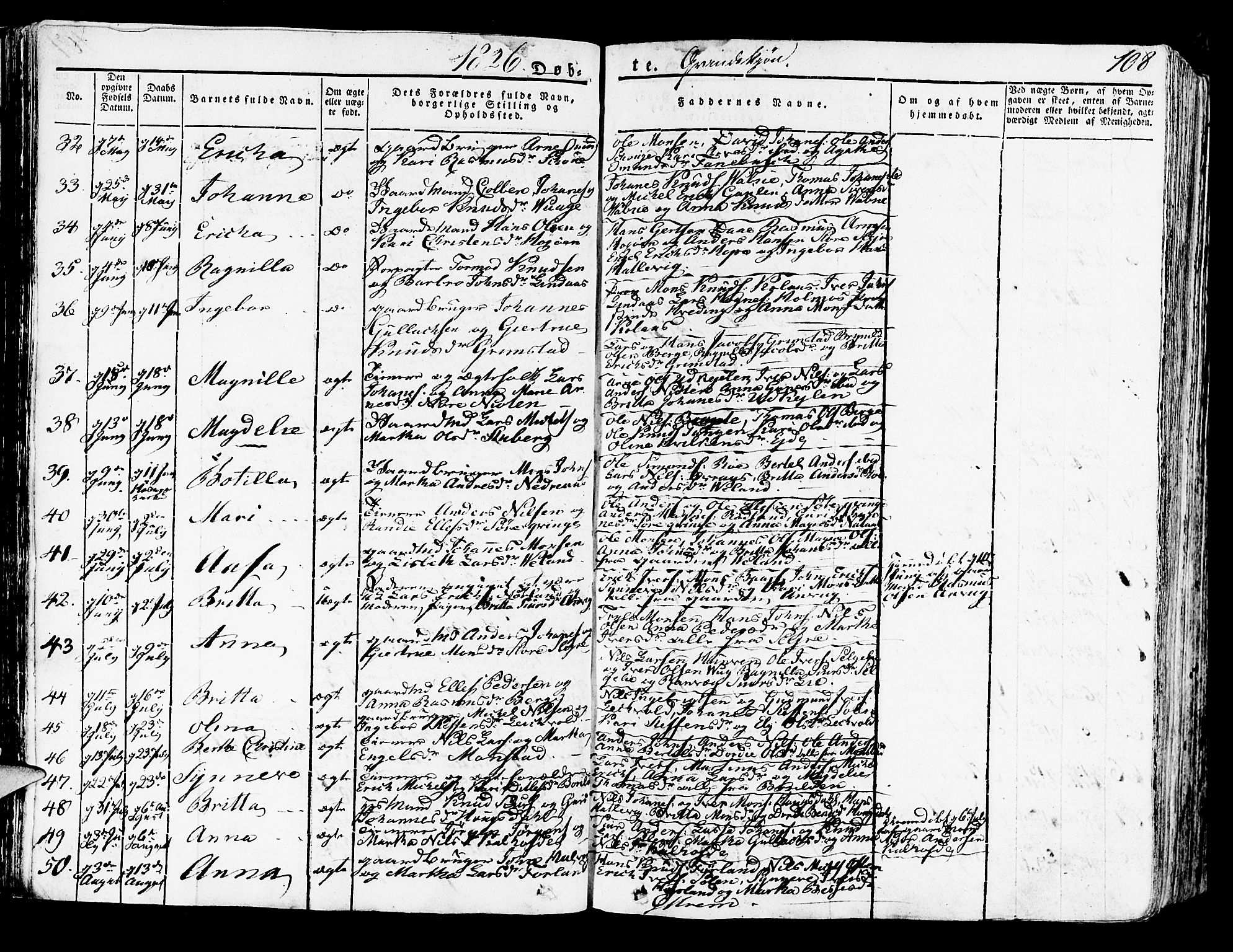 Lindås Sokneprestembete, SAB/A-76701/H/Haa: Parish register (official) no. A 8, 1823-1836, p. 108