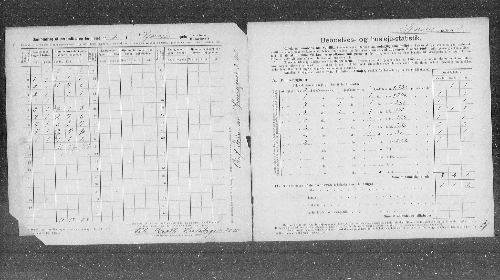 OBA, Municipal Census 1905 for Kristiania, 1905, p. 52011