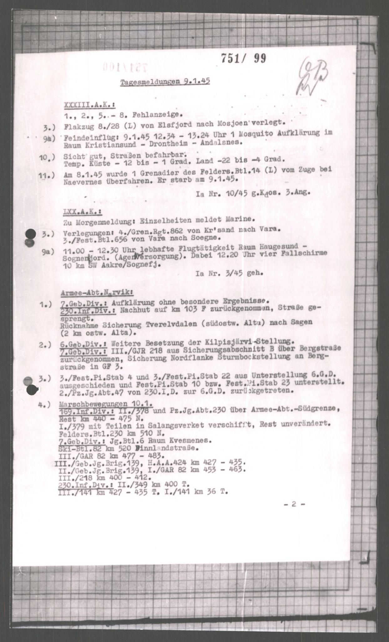 Forsvarets Overkommando. 2 kontor. Arkiv 11.4. Spredte tyske arkivsaker, AV/RA-RAFA-7031/D/Dar/Dara/L0001: Krigsdagbøker for 20. Gebirgs-Armee-Oberkommando (AOK 20), 1944-1945, p. 535