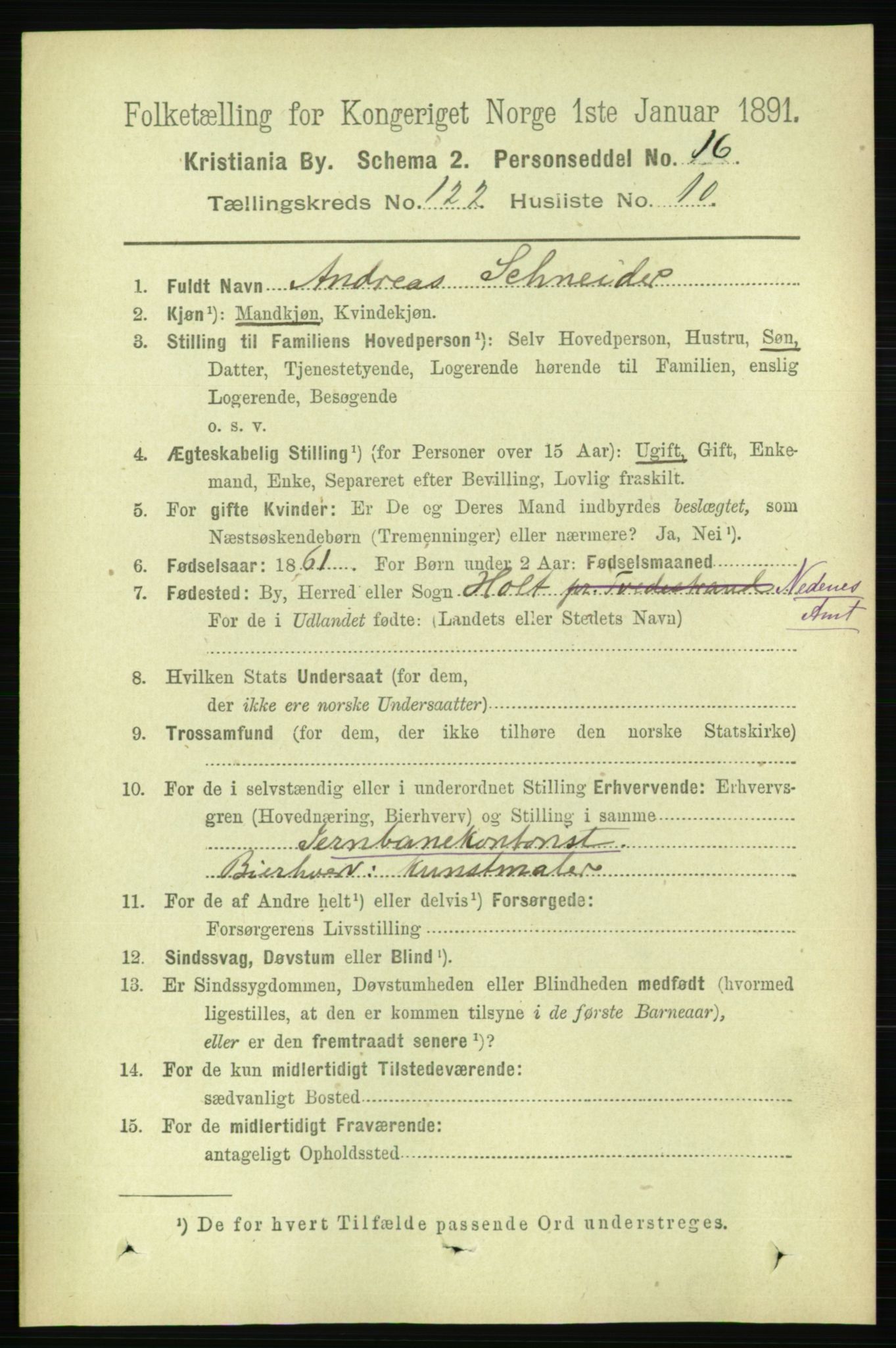 RA, 1891 census for 0301 Kristiania, 1891, p. 65043