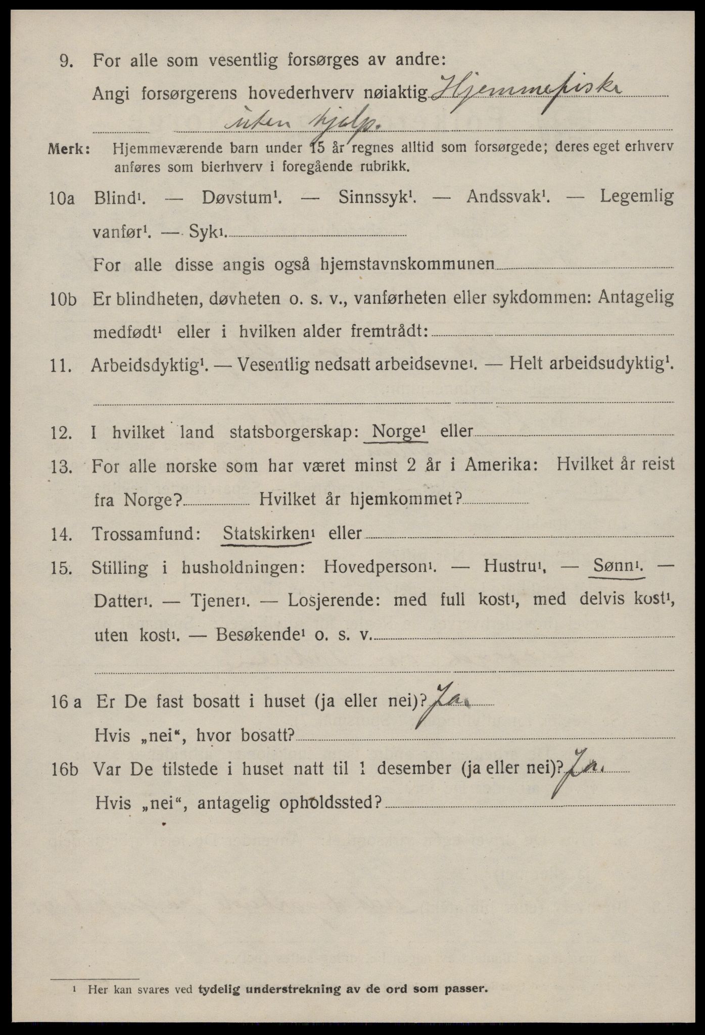 SAT, 1920 census for Stemshaug, 1920, p. 1885