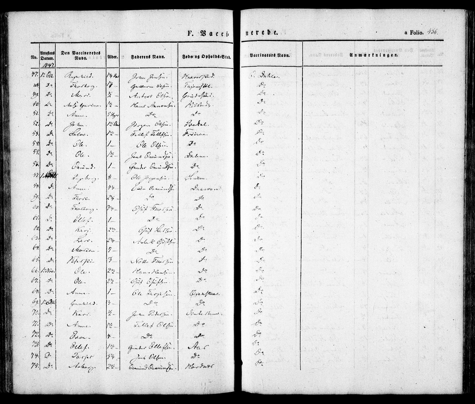 Evje sokneprestkontor, AV/SAK-1111-0008/F/Fa/Faa/L0005: Parish register (official) no. A 5, 1843-1865, p. 455