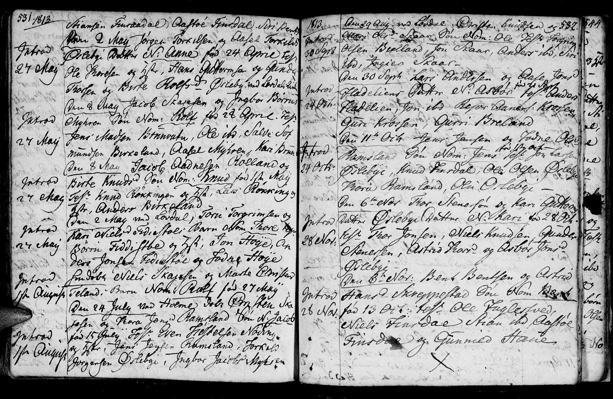 Holum sokneprestkontor, AV/SAK-1111-0022/F/Fa/Fac/L0001: Parish register (official) no. A 1, 1773-1820, p. 531-532