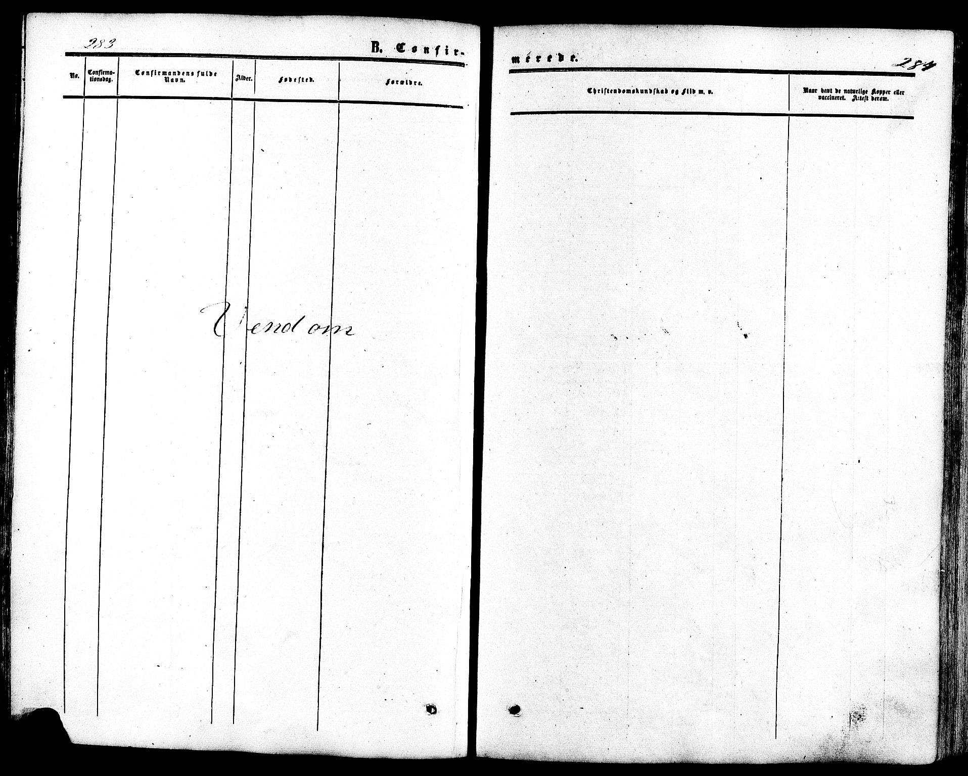 Ramnes kirkebøker, AV/SAKO-A-314/F/Fa/L0006: Parish register (official) no. I 6, 1862-1877, p. 283-284