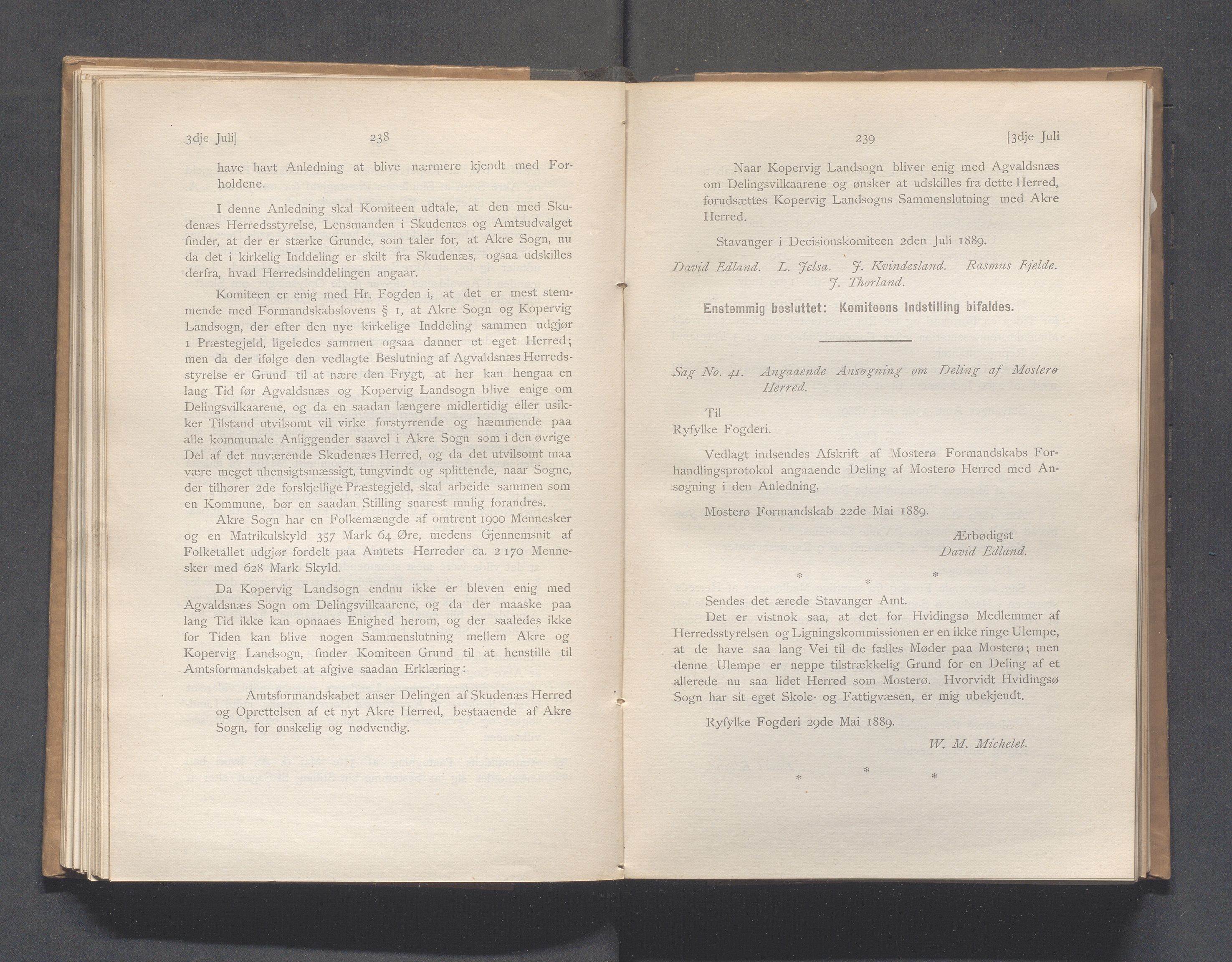 Rogaland fylkeskommune - Fylkesrådmannen , IKAR/A-900/A, 1889, p. 125