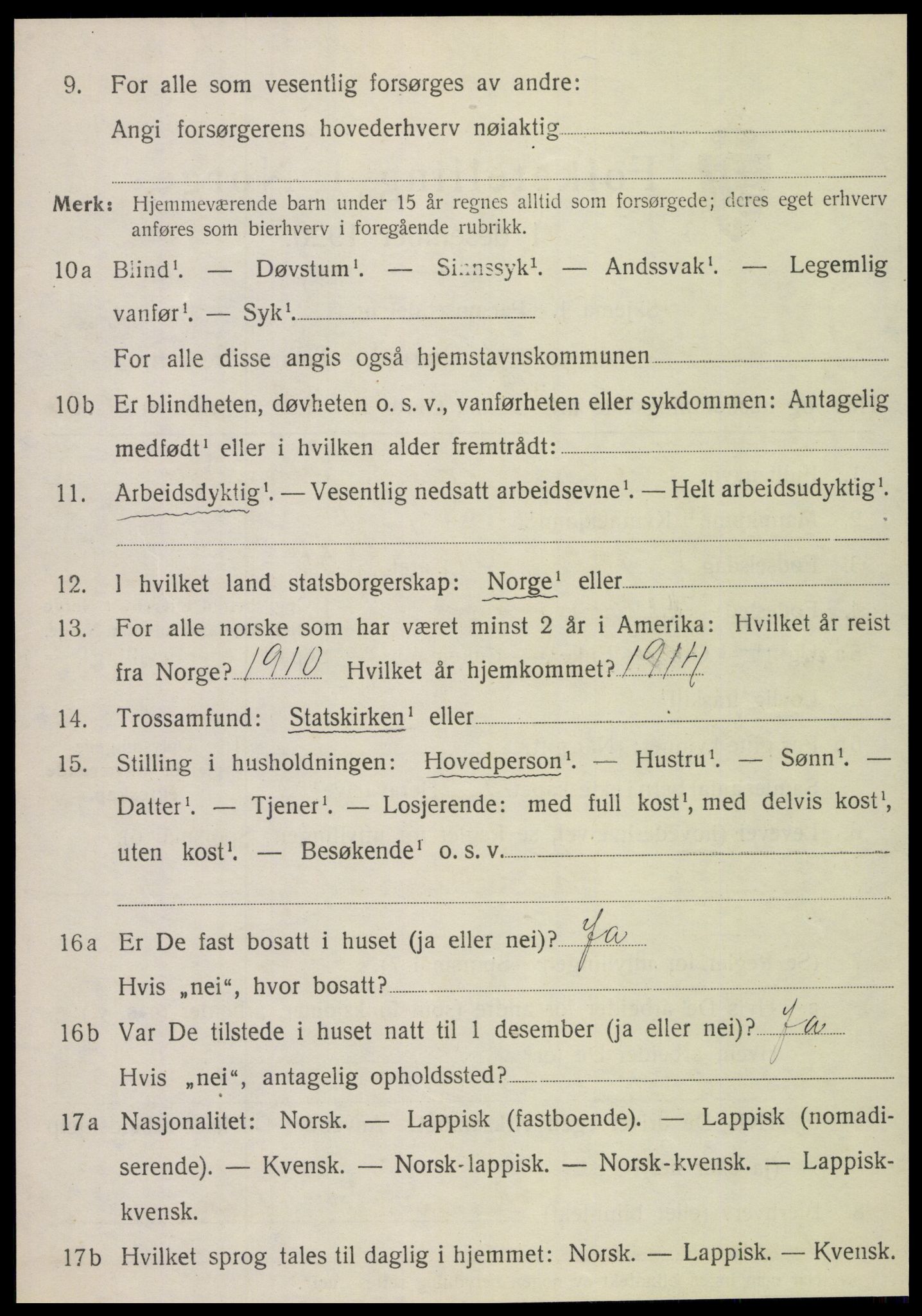 SAT, 1920 census for Brønnøy, 1920, p. 2751