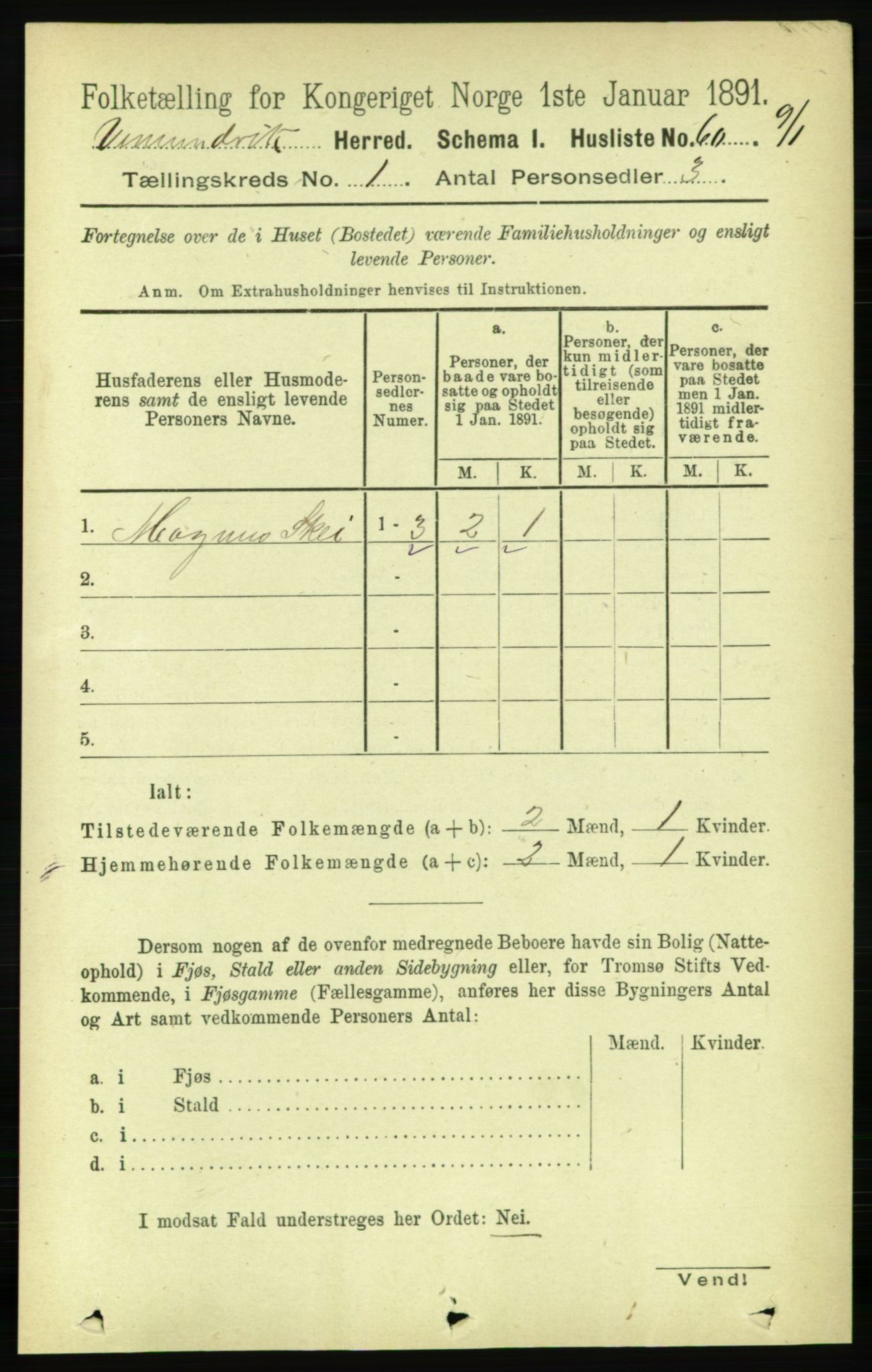 RA, 1891 census for 1745 Vemundvik, 1891, p. 72