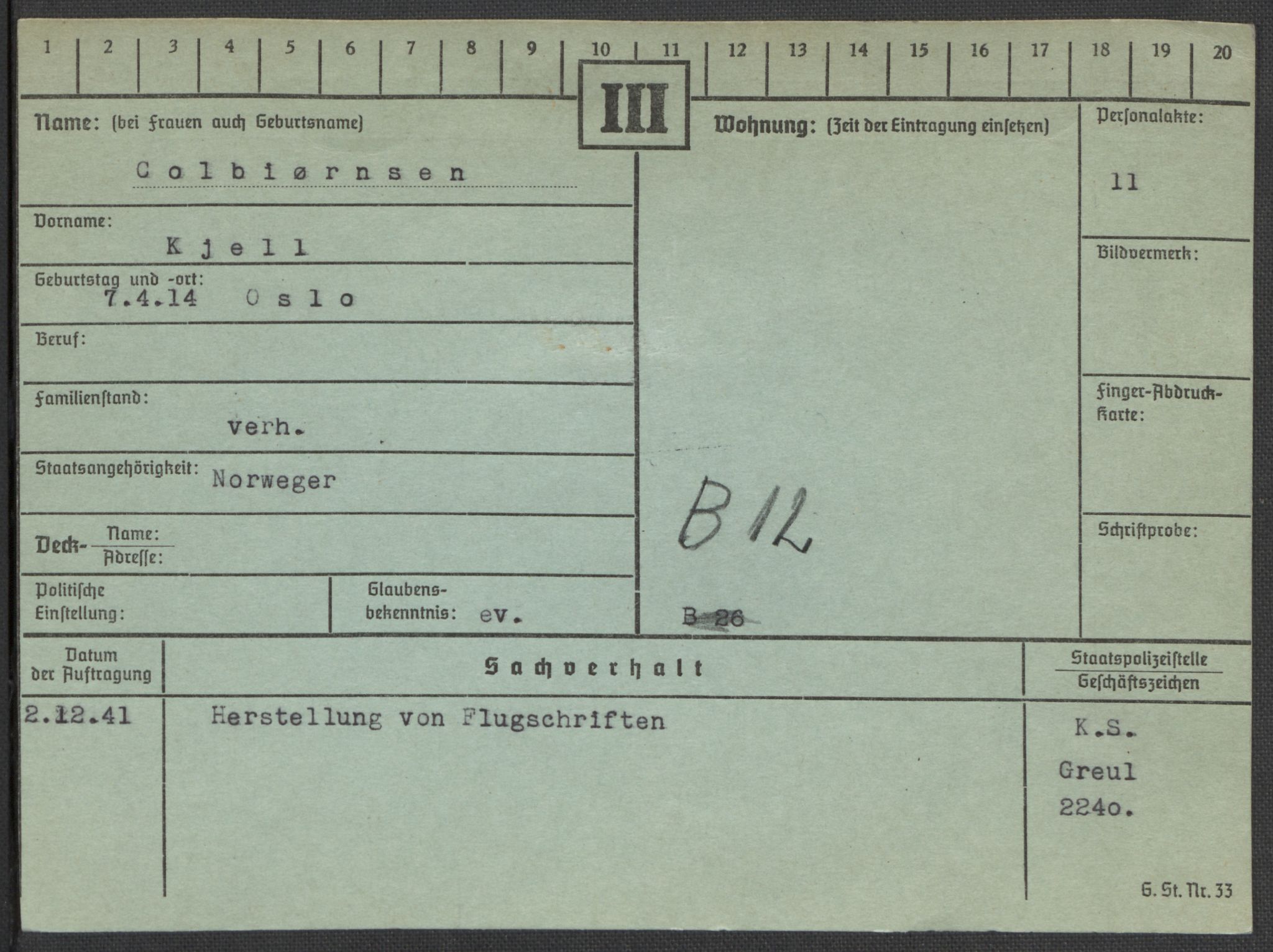 Befehlshaber der Sicherheitspolizei und des SD, AV/RA-RAFA-5969/E/Ea/Eaa/L0002: Register over norske fanger i Møllergata 19: Bj-Eng, 1940-1945, p. 817