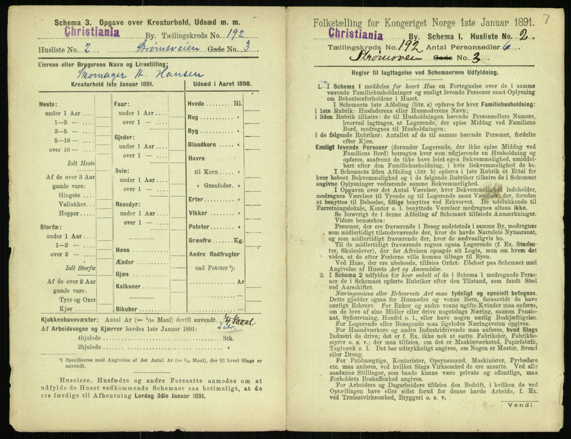 RA, 1891 census for 0301 Kristiania, 1891, p. 115409